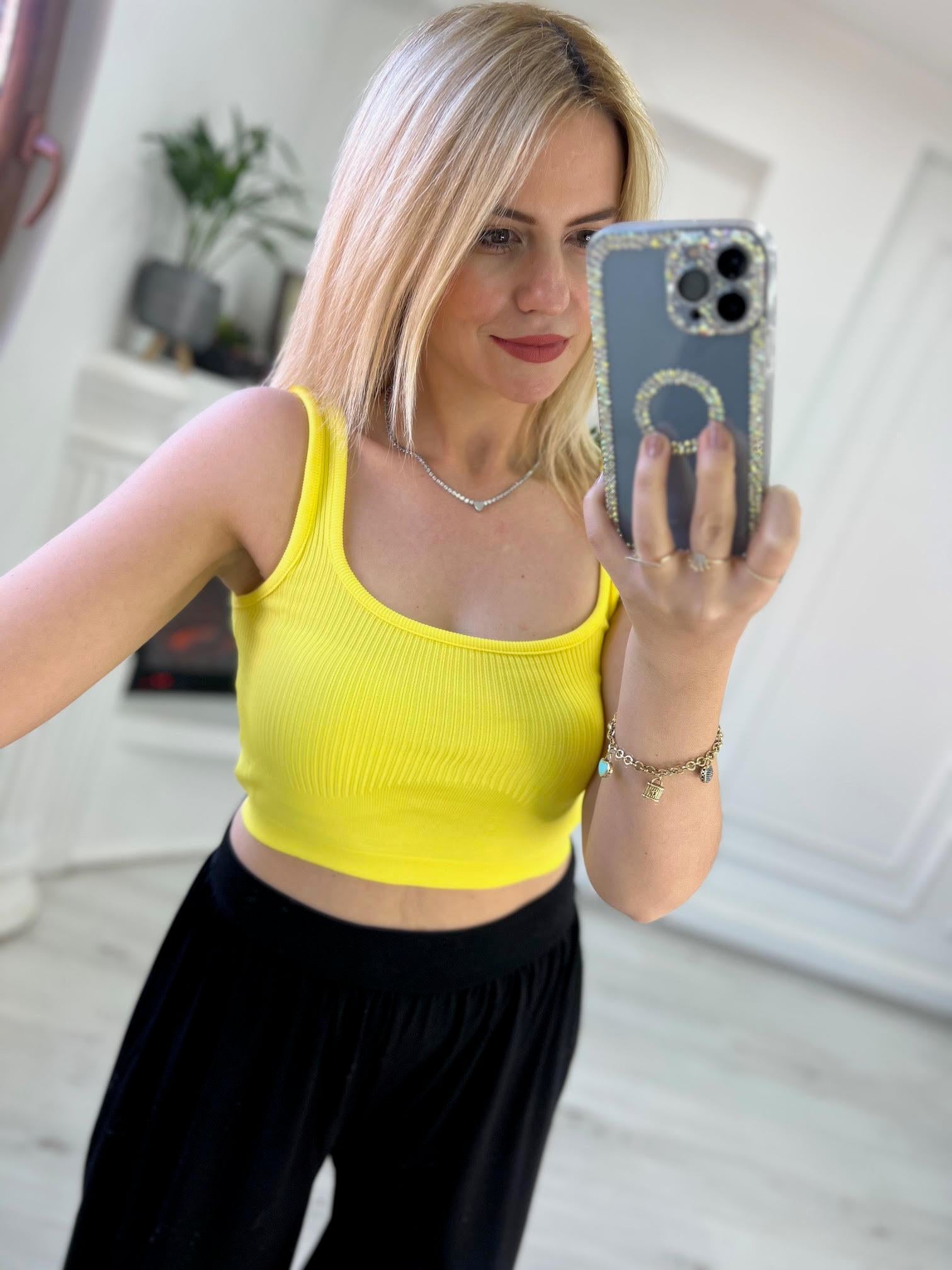 Askılı Crop SARI