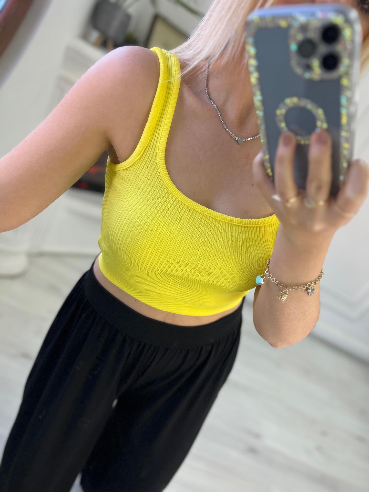 Askılı Crop SARI