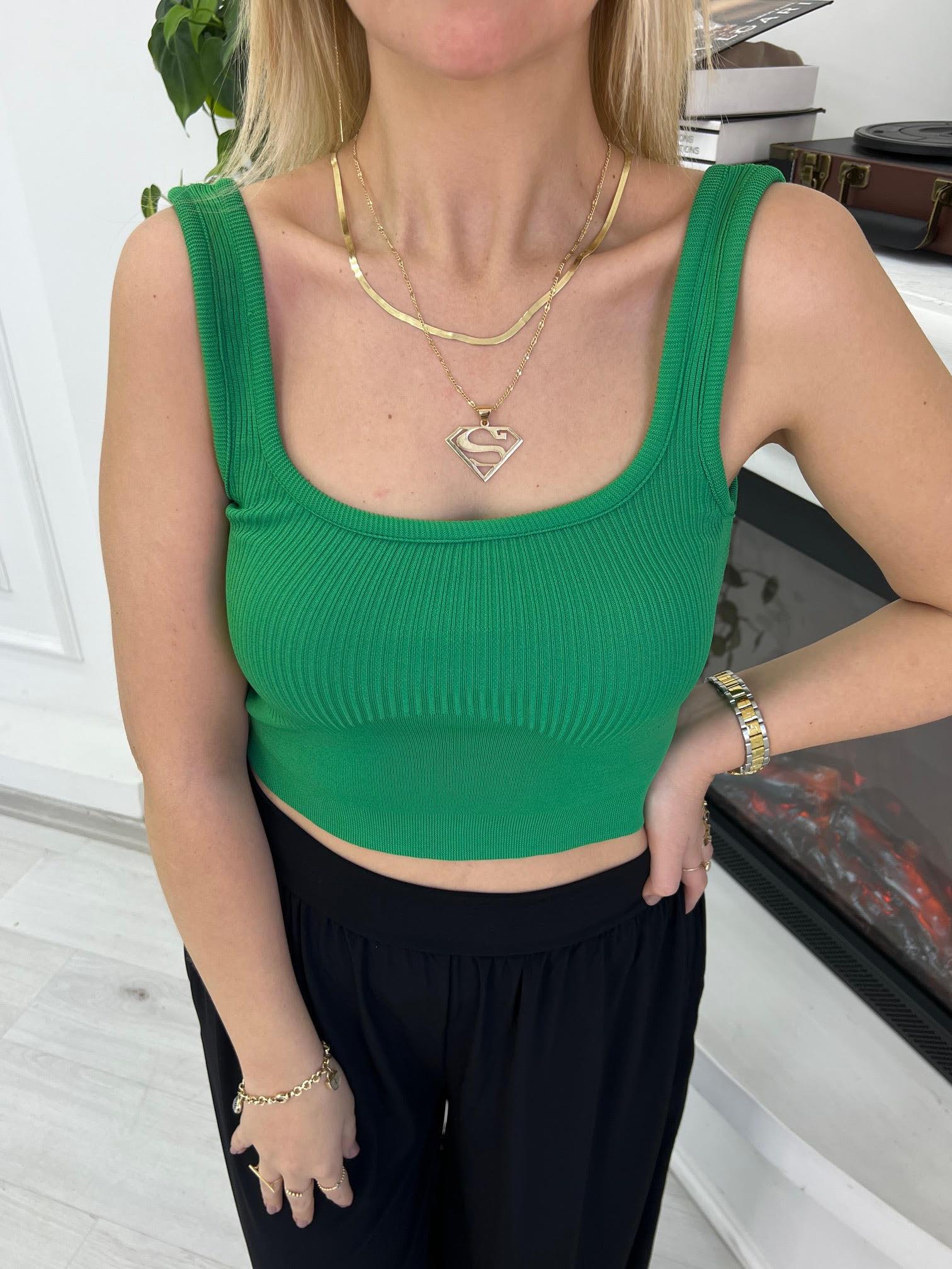Askılı Crop YEŞİL