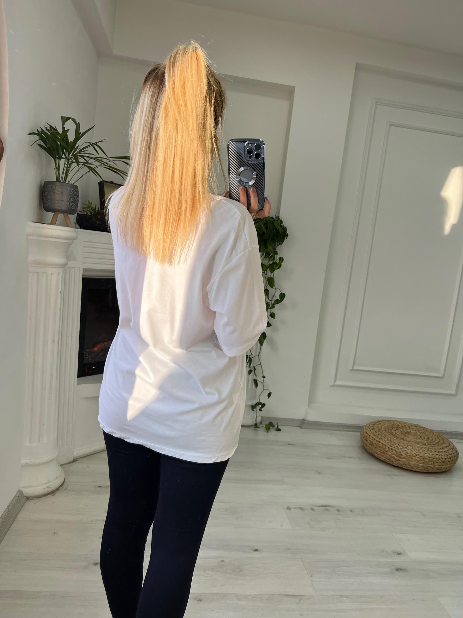 Bardak Baskılı Tshirt BEYAZ