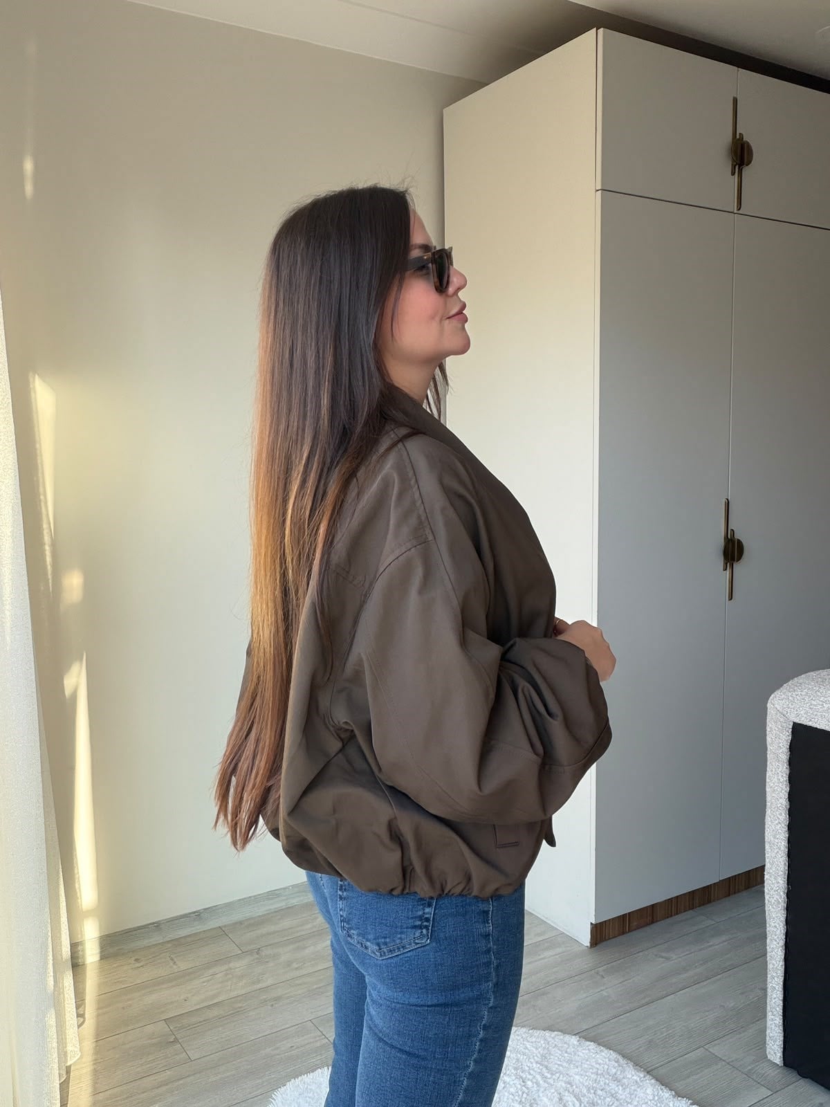 Bel Çıtçıt Detaylı Astarlı Ceket KAHVE