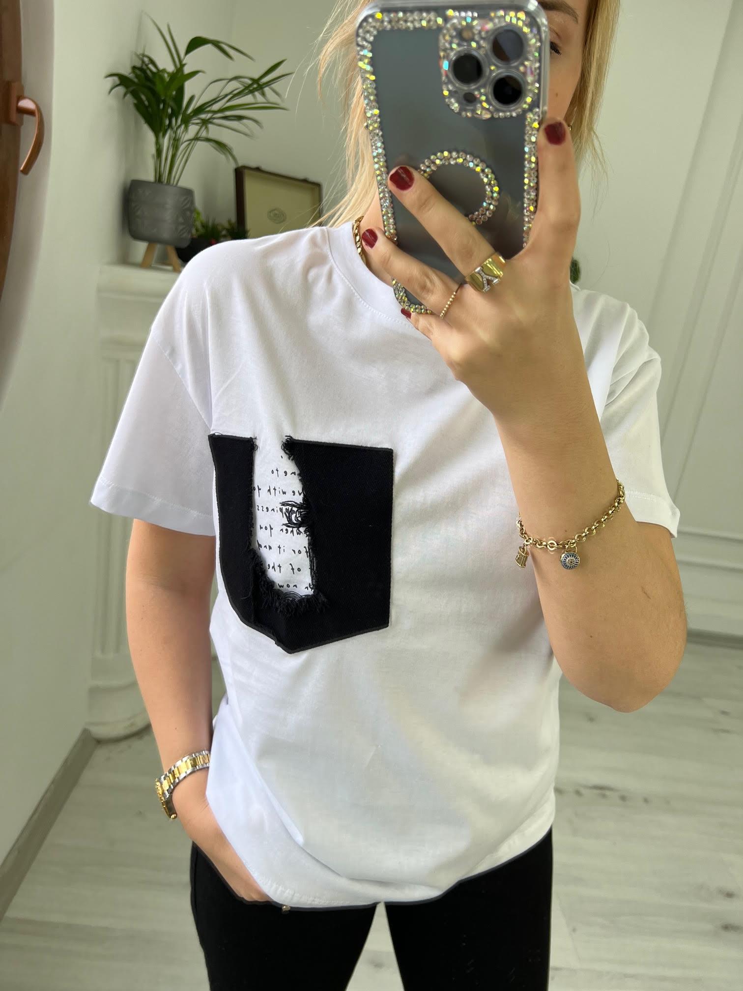 Beyaz Cepli Tshirt BEYAZ