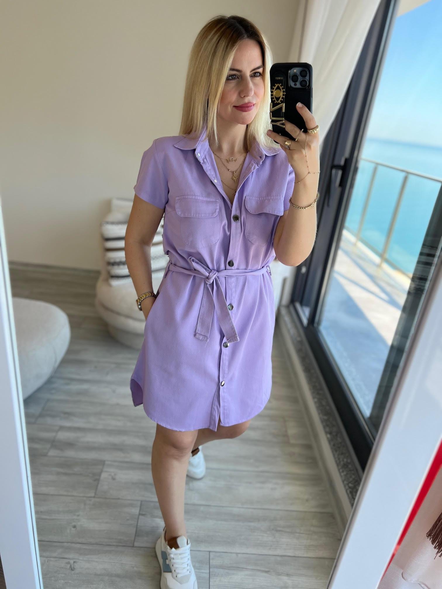 Cepli Elbise LİLA