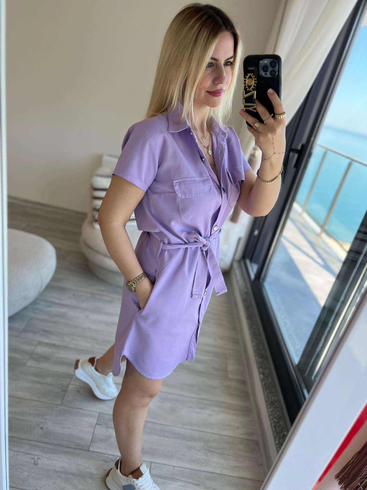Cepli Elbise LİLA