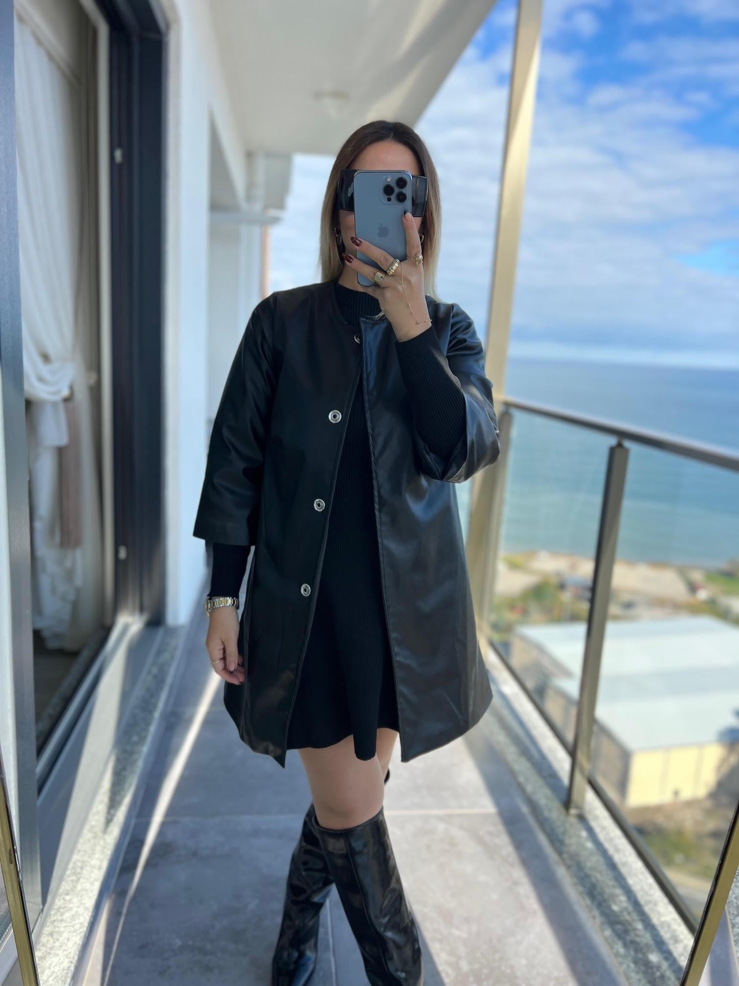 Coco Deri Ceket SİYAH