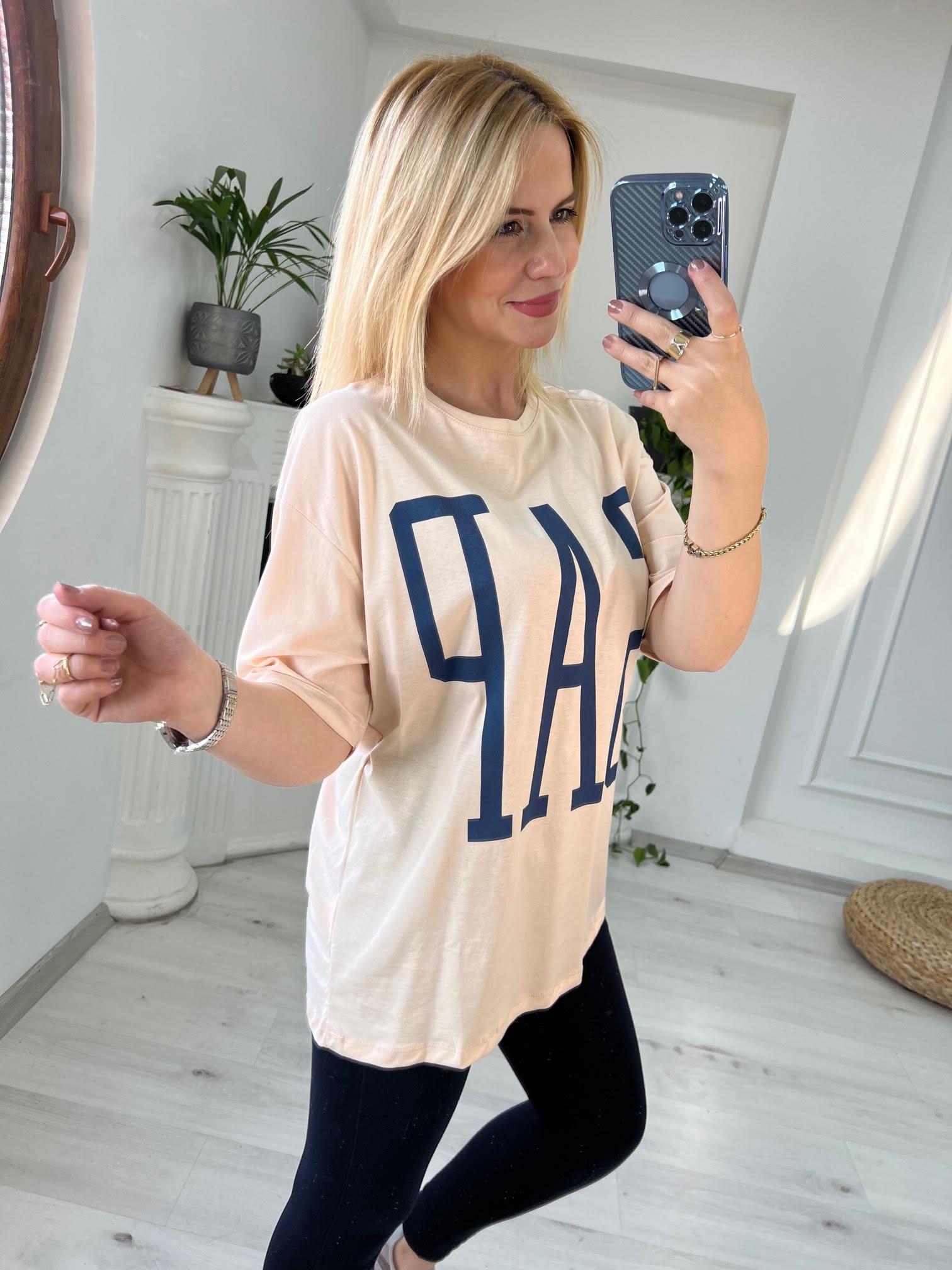 GAP Baskılı Basic Tshirt BEJ