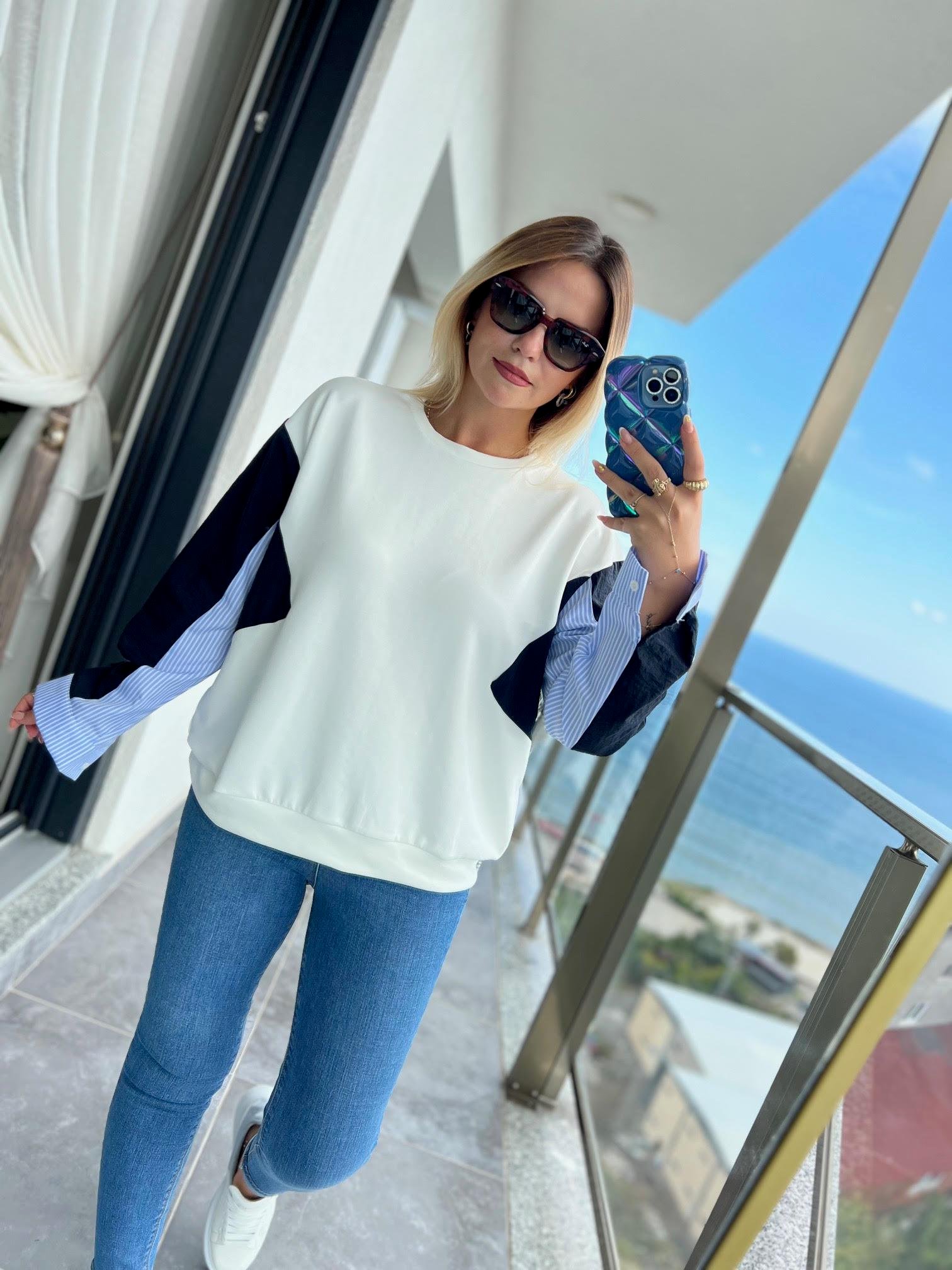 Gömlek Kollu Sweat EKRU