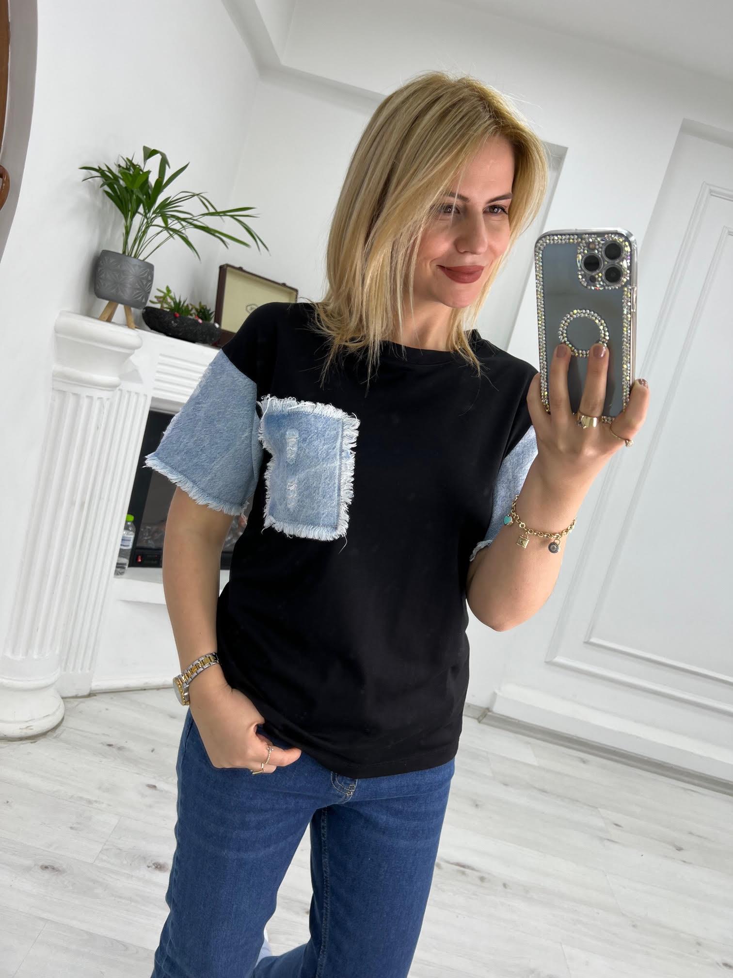 Jean Cepli Tshirt SİYAH