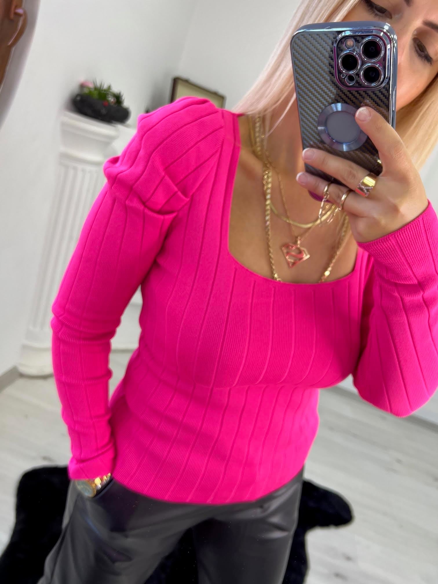 Karpuz Kol Triko PEMBE