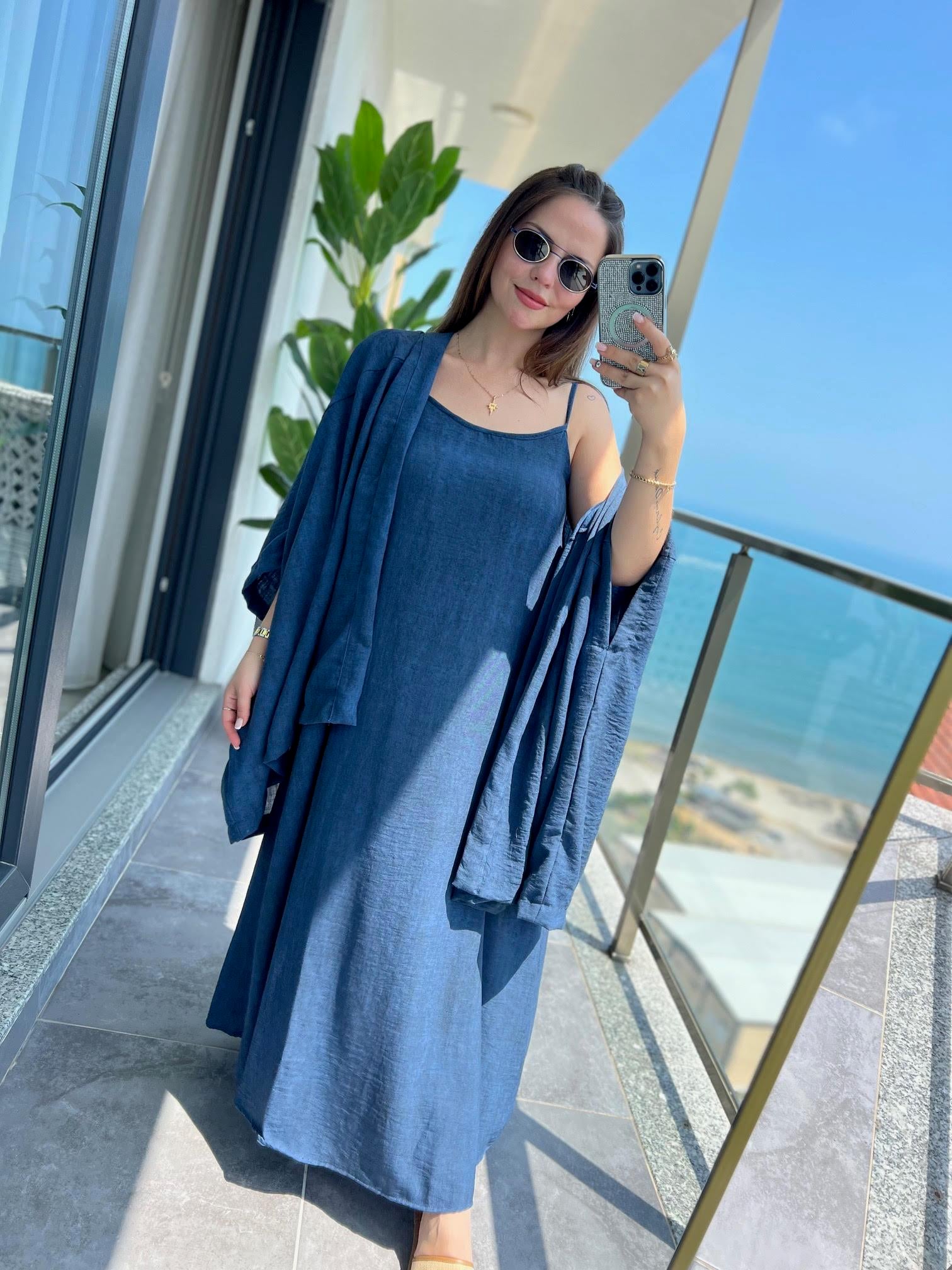 Kimono Elbise Takım LACİVERT