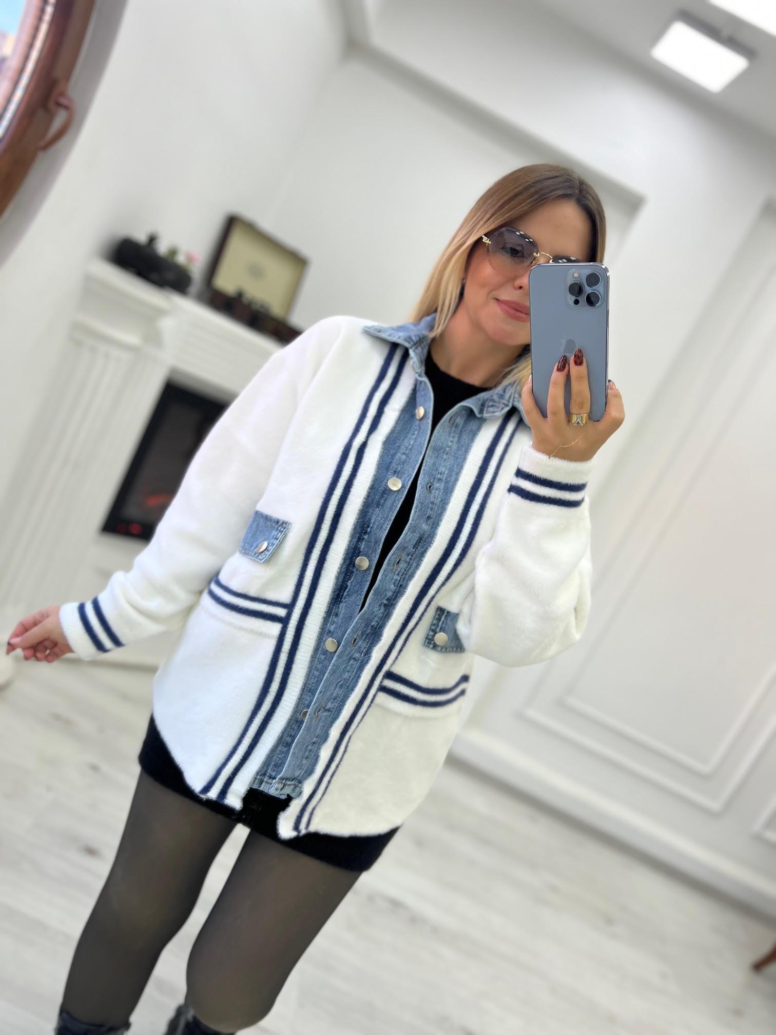 Kot Garnili Angora Hırka BEYAZ