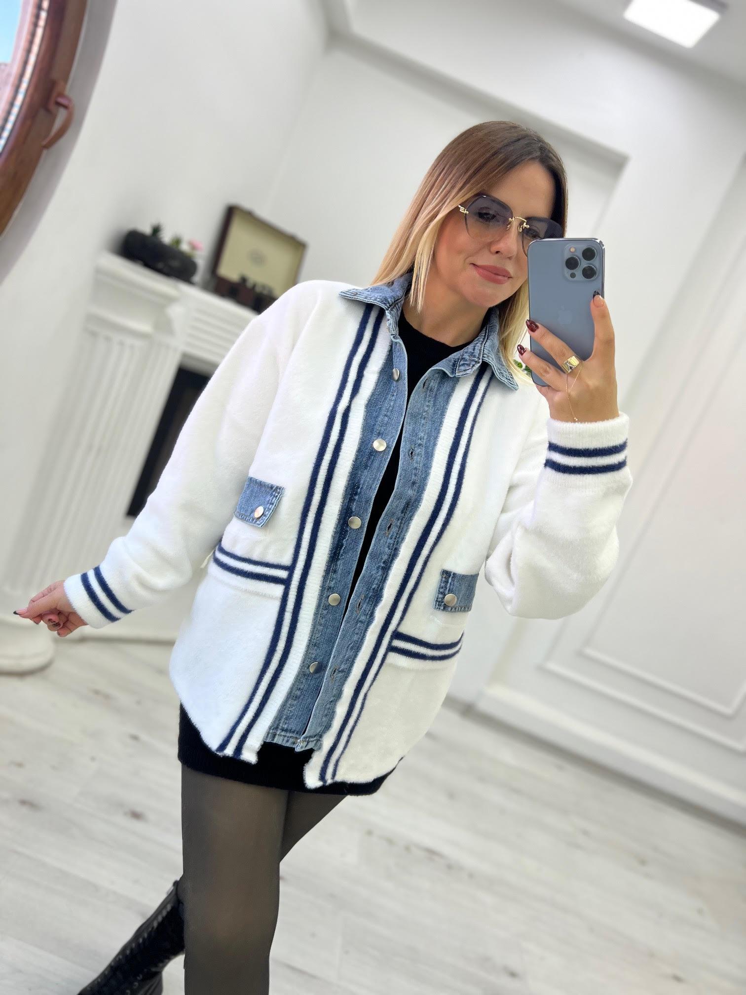 Kot Garnili Angora Hırka BEYAZ