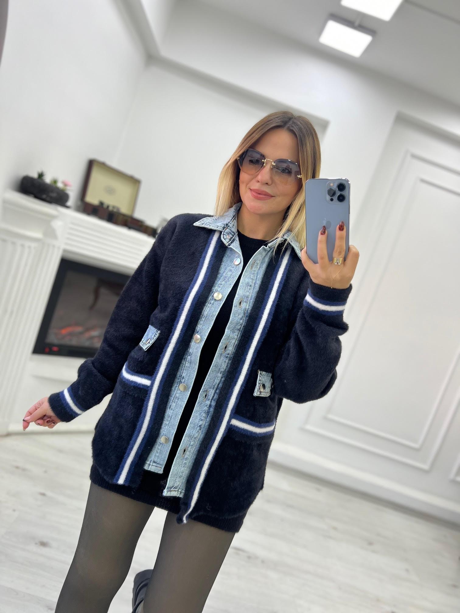 Kot Garnili Angora Hırka SİYAH