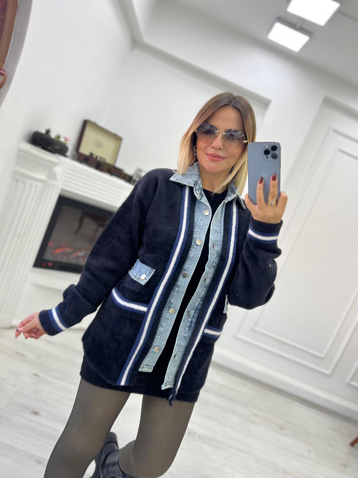 Kot Garnili Angora Hırka SİYAH