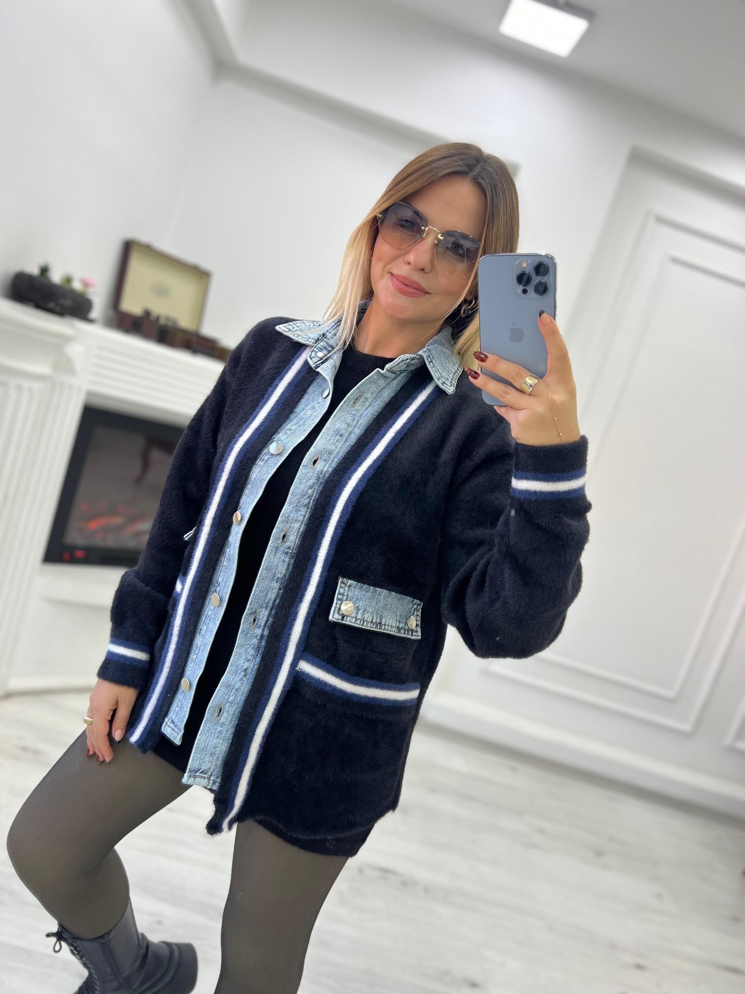 Kot Garnili Angora Hırka SİYAH