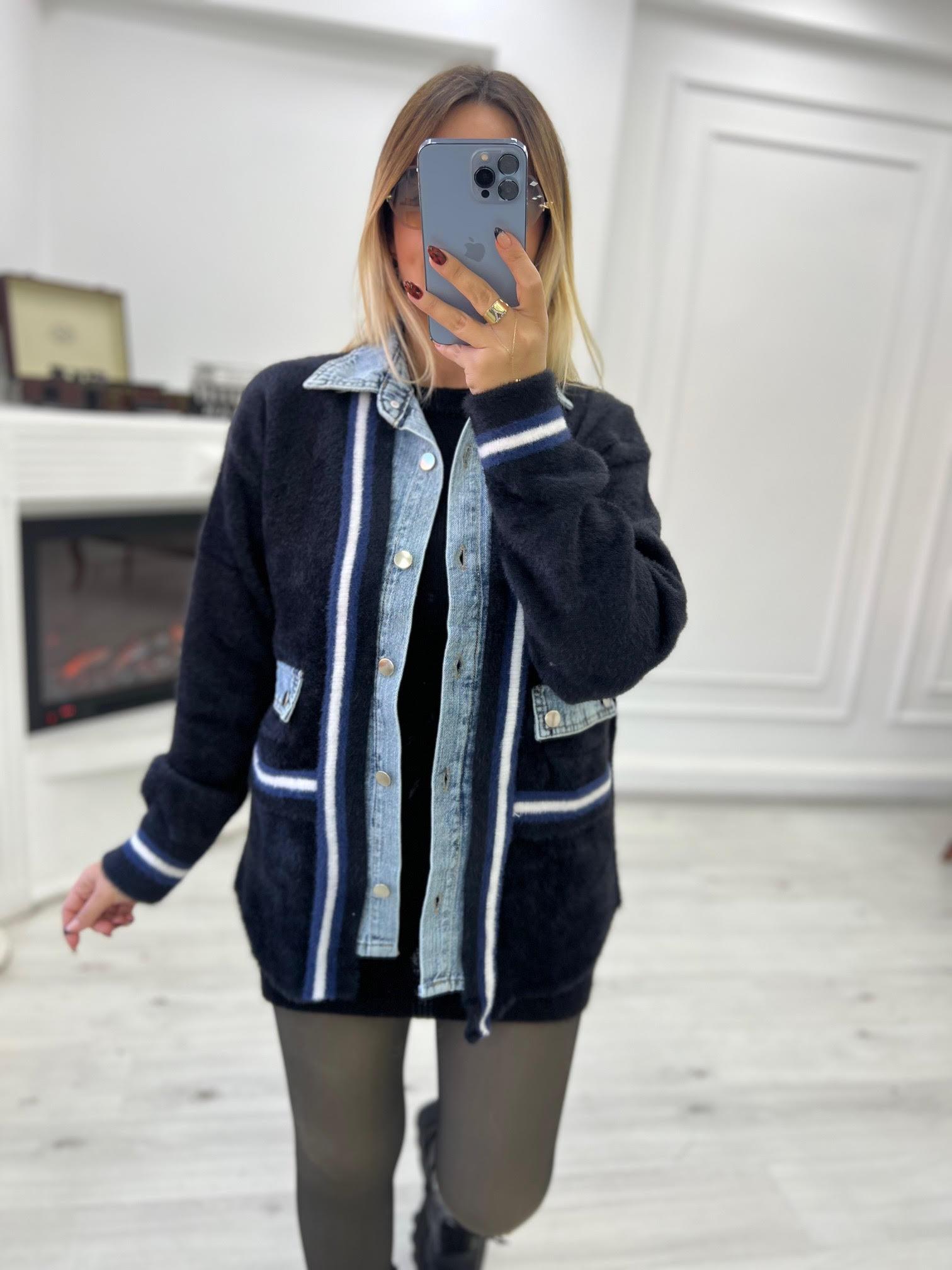 Kot Garnili Angora Hırka SİYAH