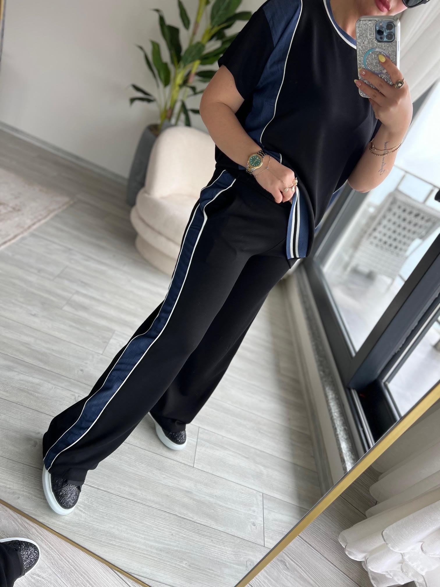 Kot Geçişli Ribanalı Takım LACİVERT