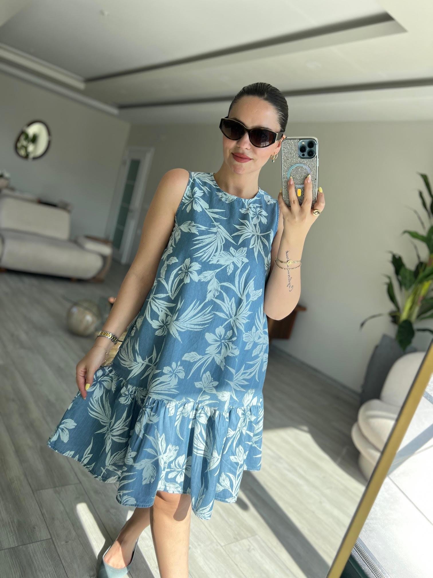 Kot Tencel Elbise İNDİGO