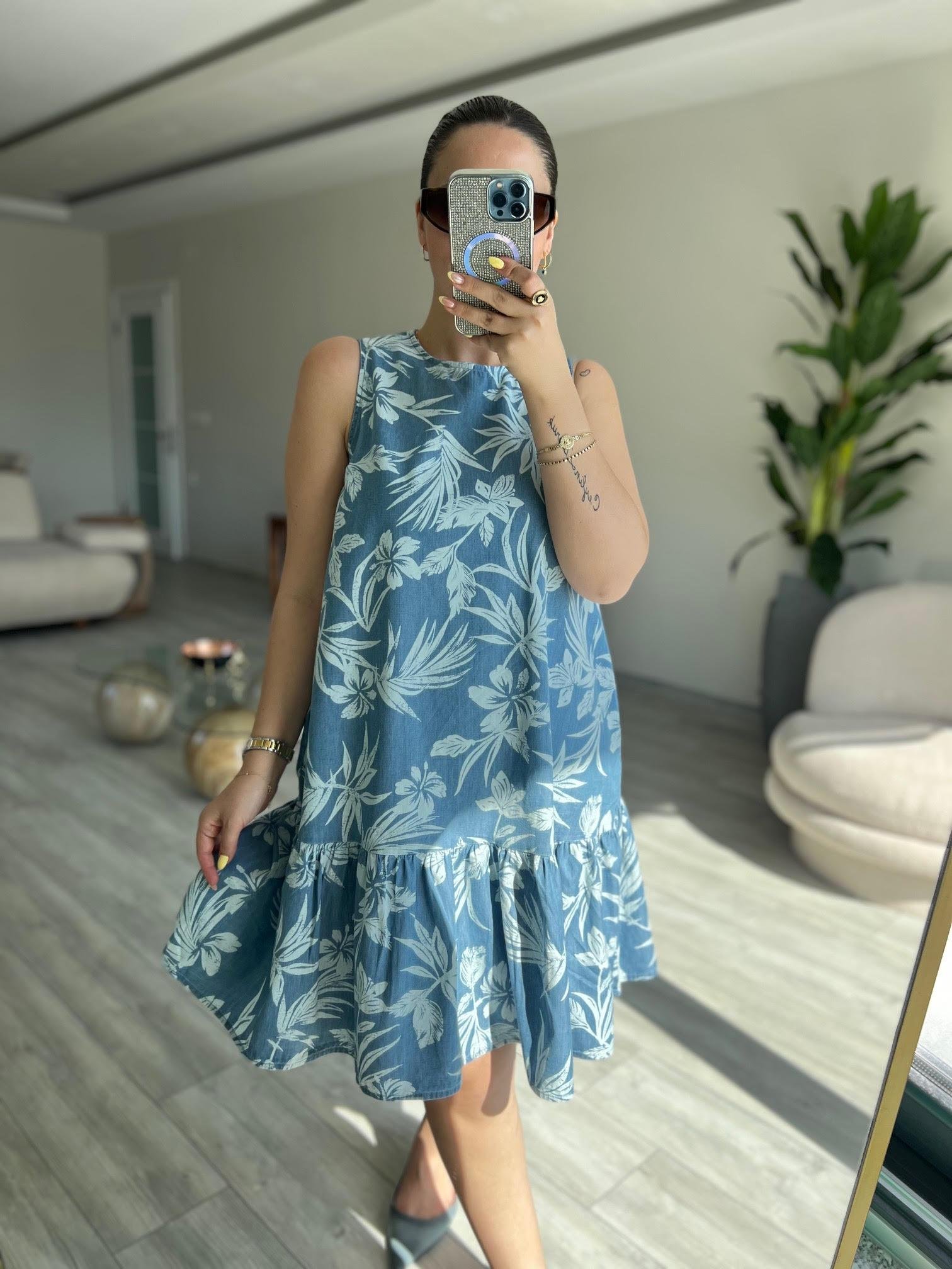 Kot Tencel Elbise İNDİGO