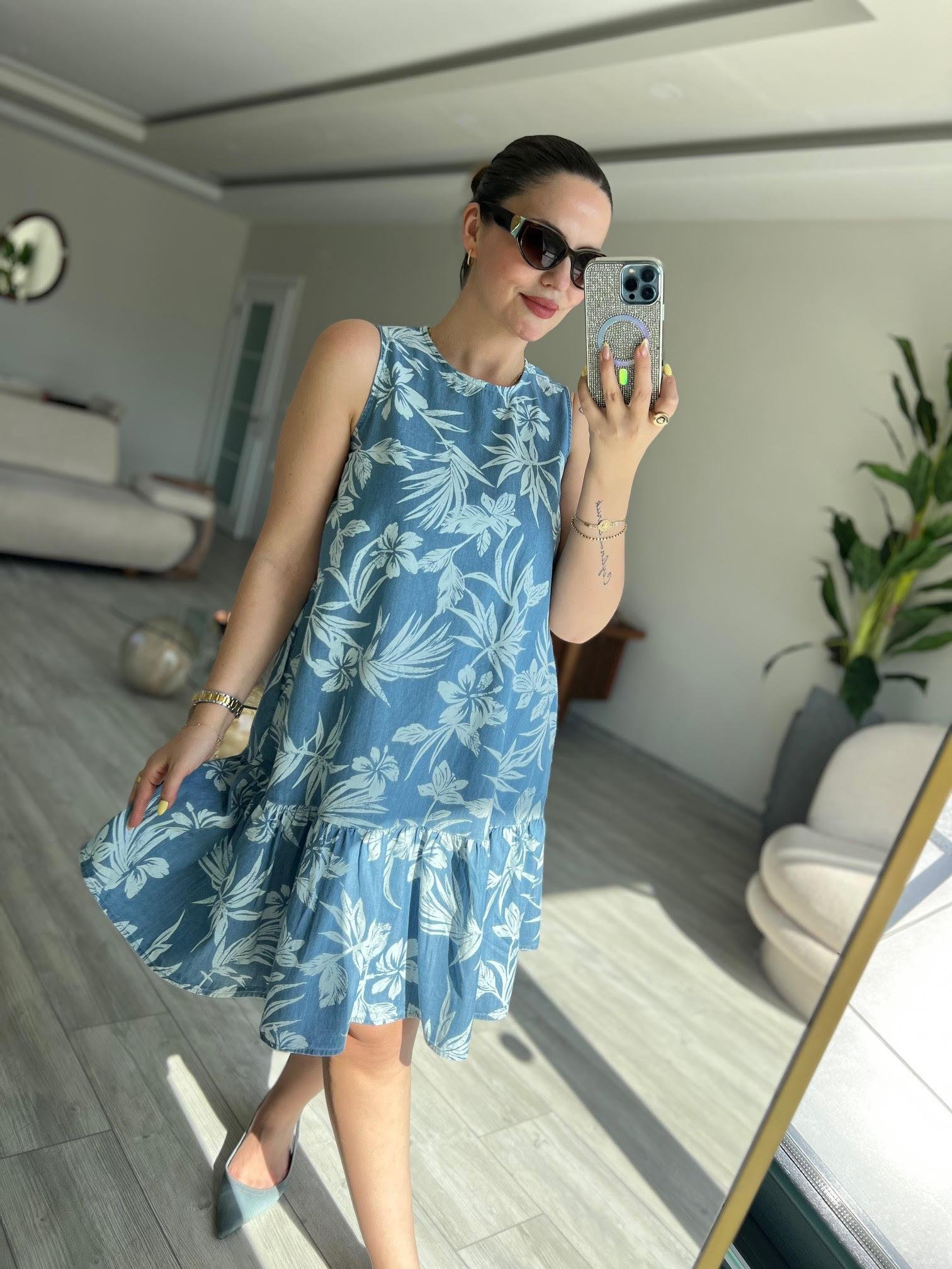 Kot Tencel Elbise İNDİGO