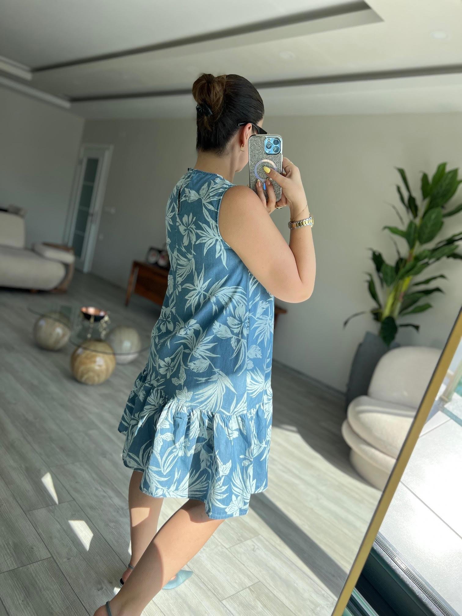 Kot Tencel Elbise İNDİGO