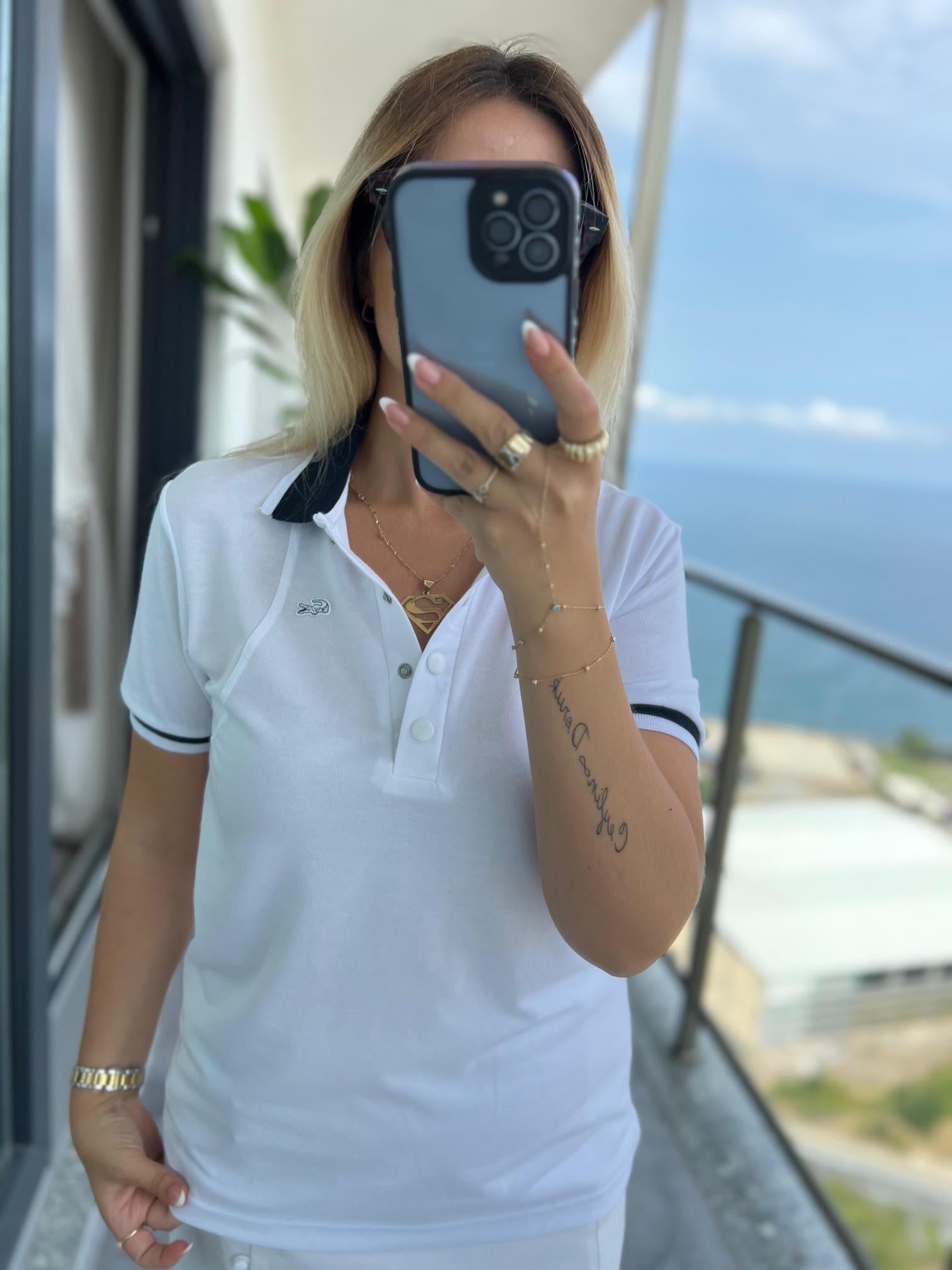 LCS Yakalı Tshirt BEYAZ