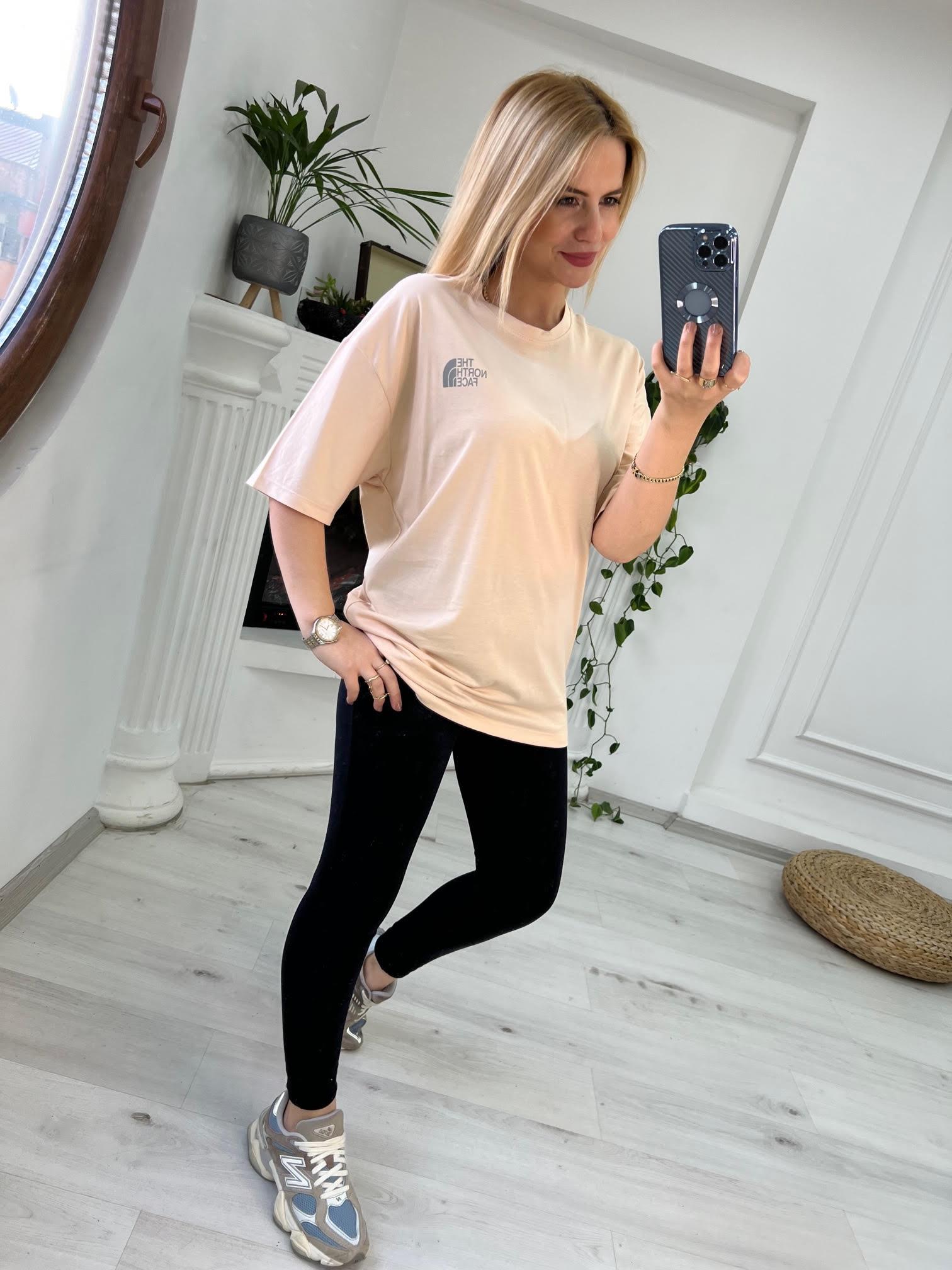 Reflektör Baskılı Tshirt BEJ