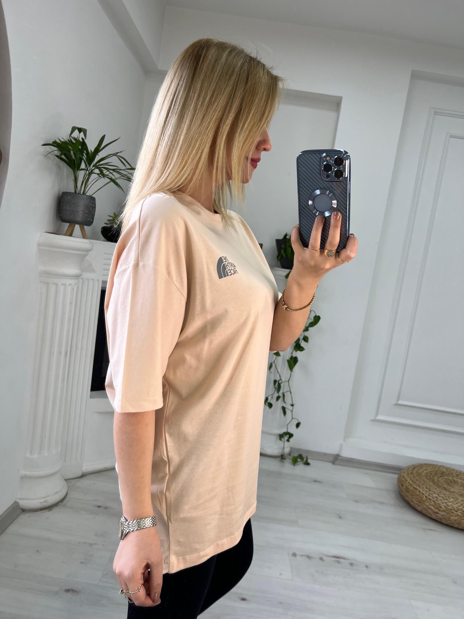Reflektör Baskılı Tshirt BEJ