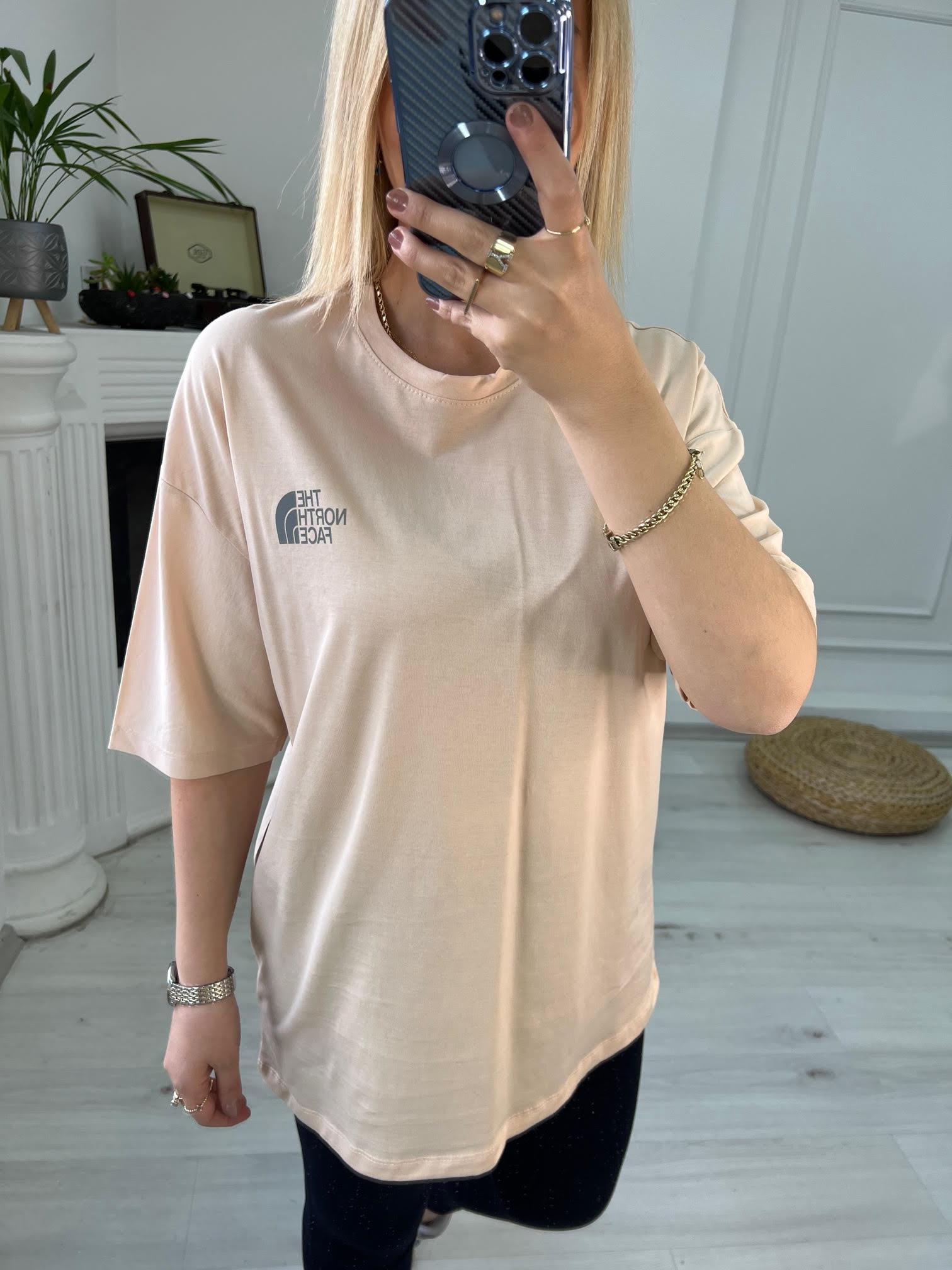 Reflektör Baskılı Tshirt BEJ