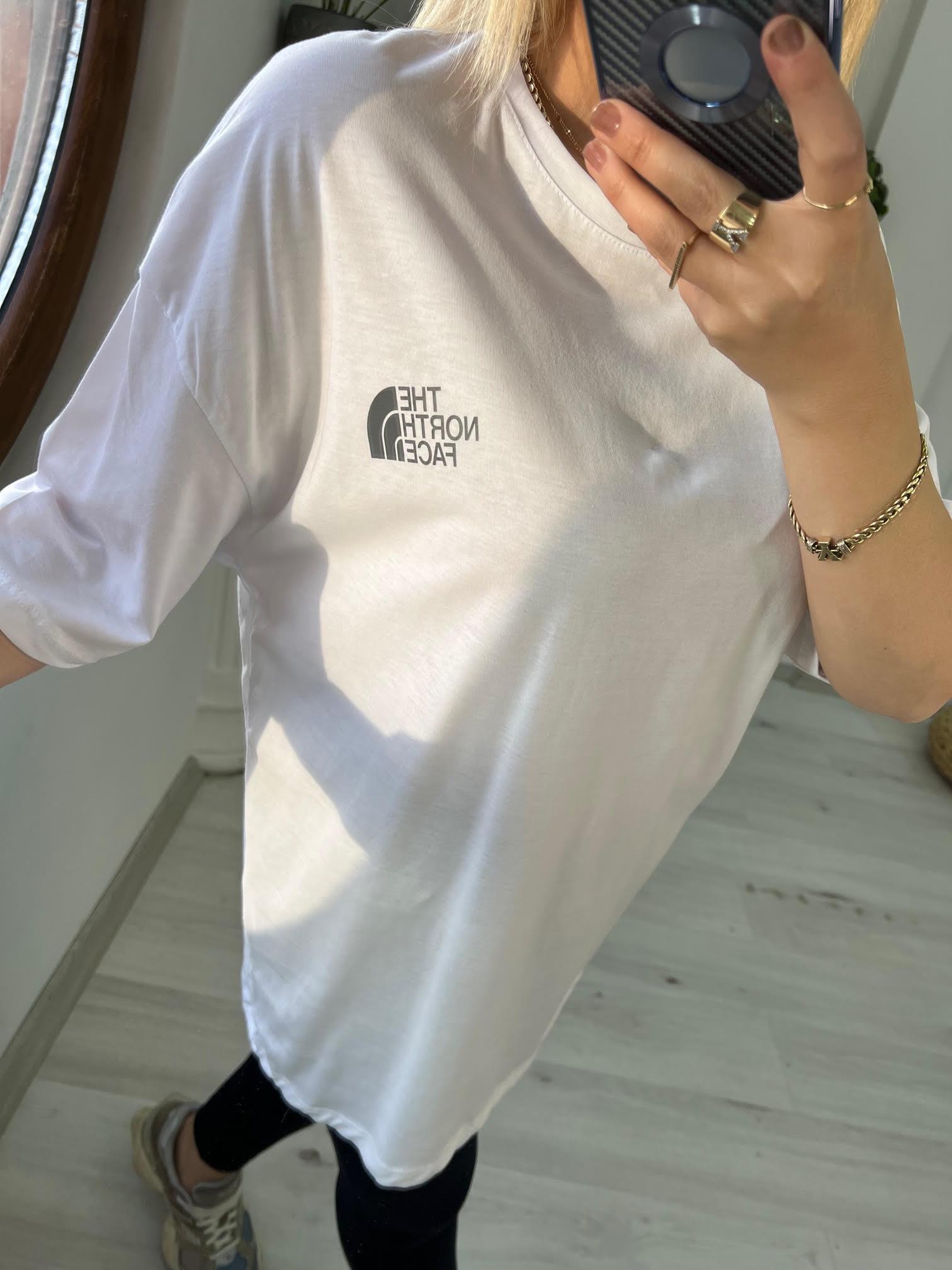 Reflektör Baskılı Tshirt BEYAZ