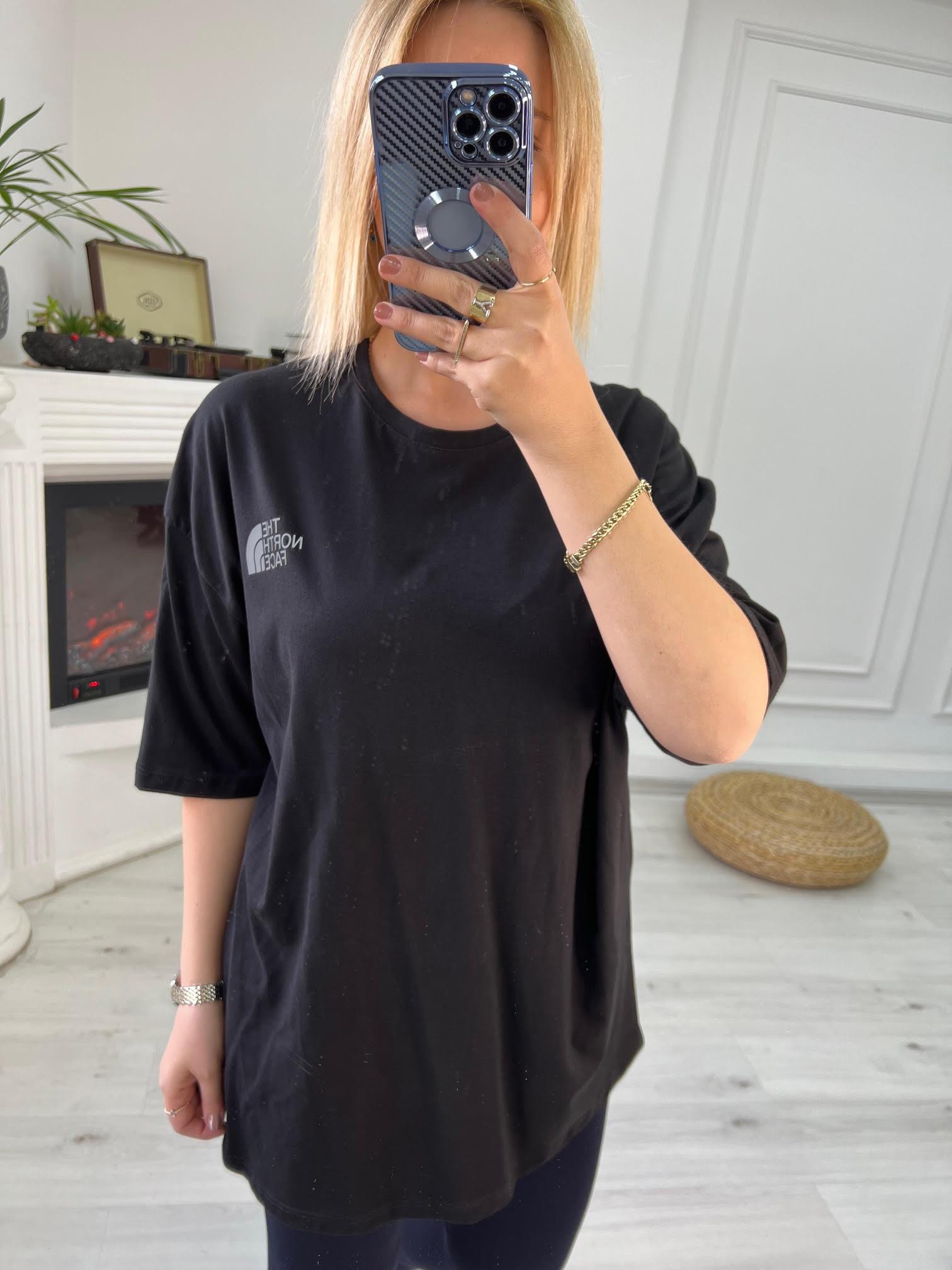Reflektör Baskılı Tshirt SİYAH