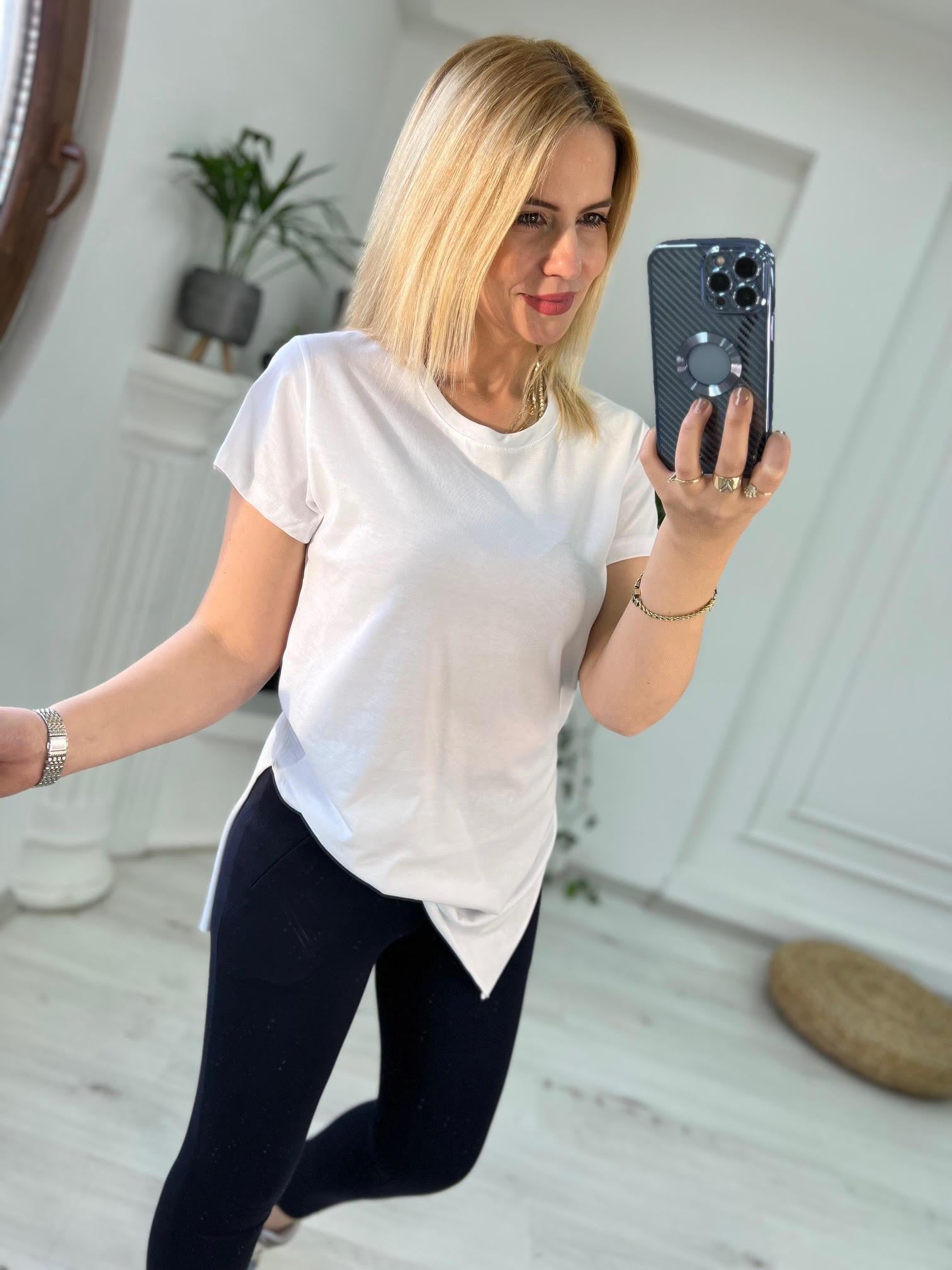 V Yaka Basıc Tshirt BEYAZ