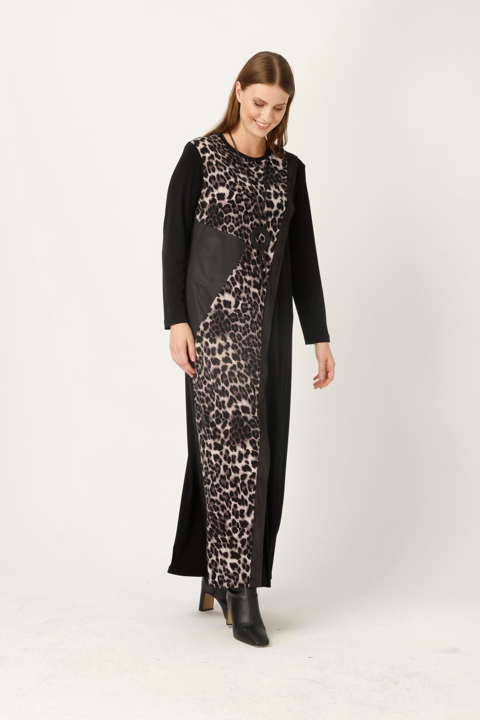 Müsemma Büyük Beden Mocha Elbise 24KELB-MUS0002