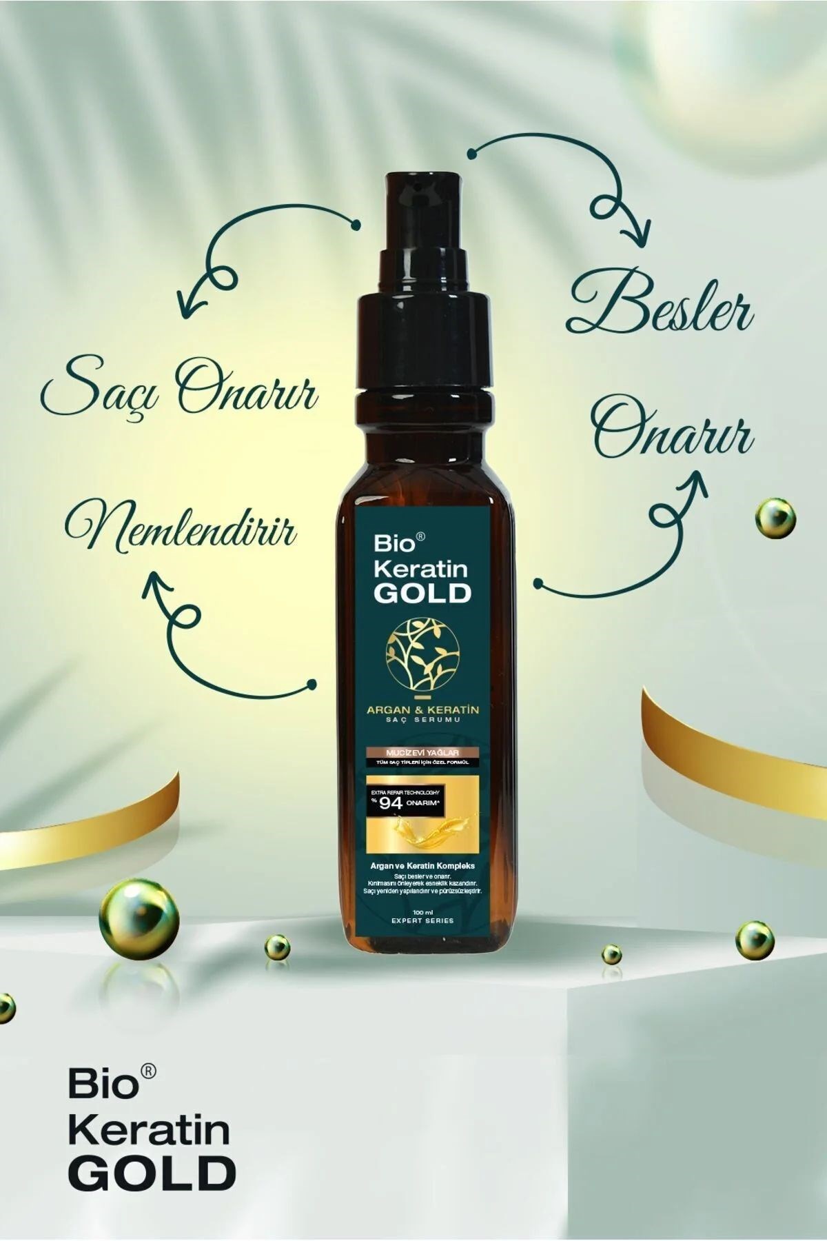 Bio Keratin Gold Argan-Keratin Saç Serumu 100 Ml