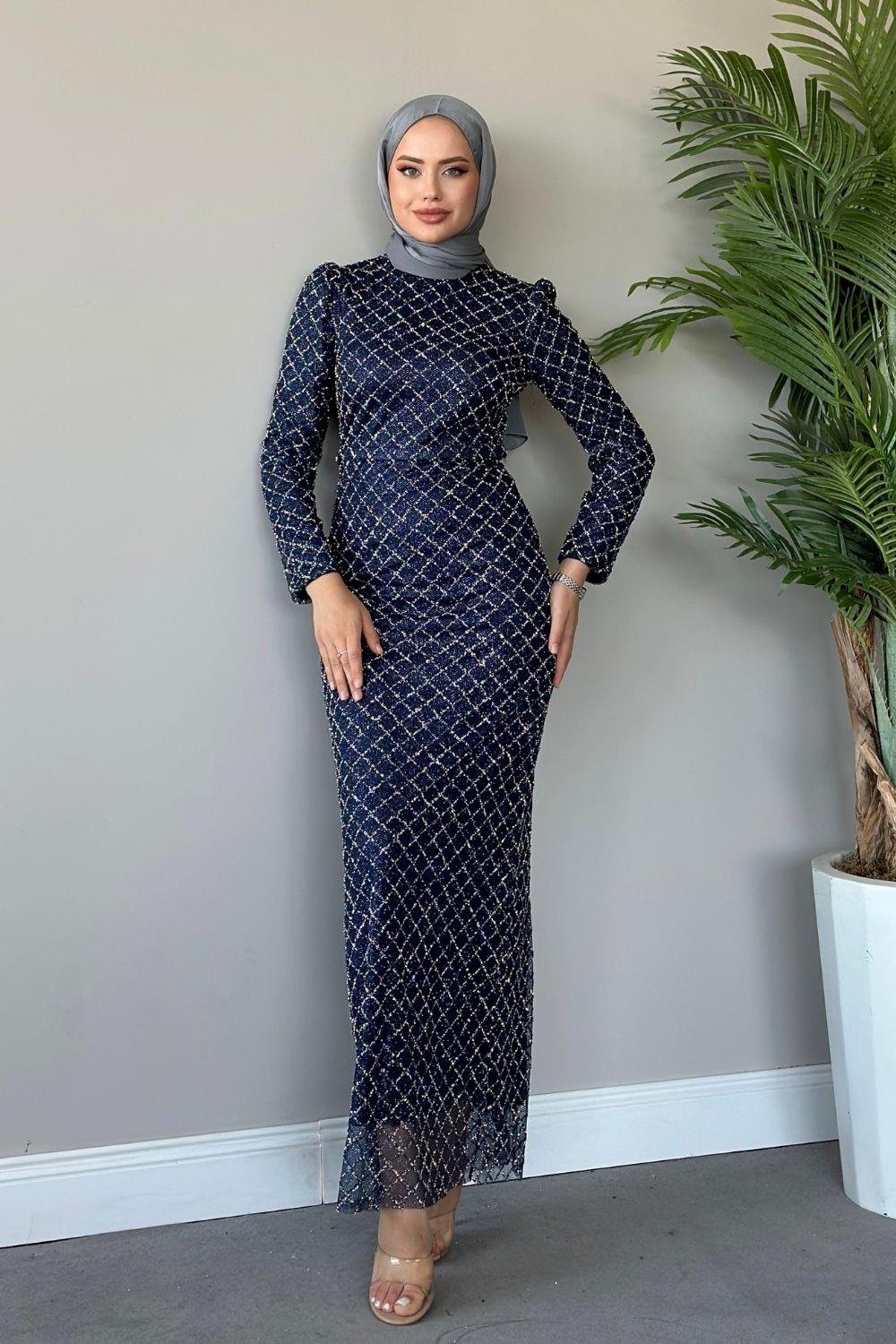 Talya Abiye Lacivert 10001 