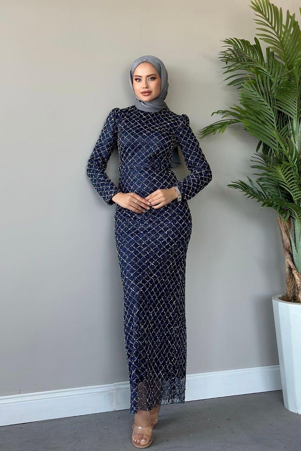 Talya Abiye Lacivert 10001 