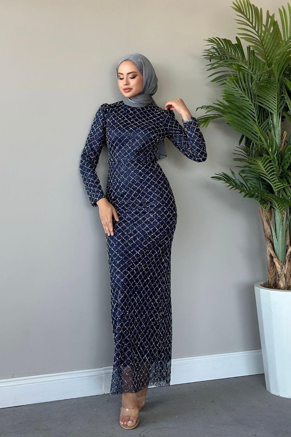 Talya Abiye Lacivert 10001 