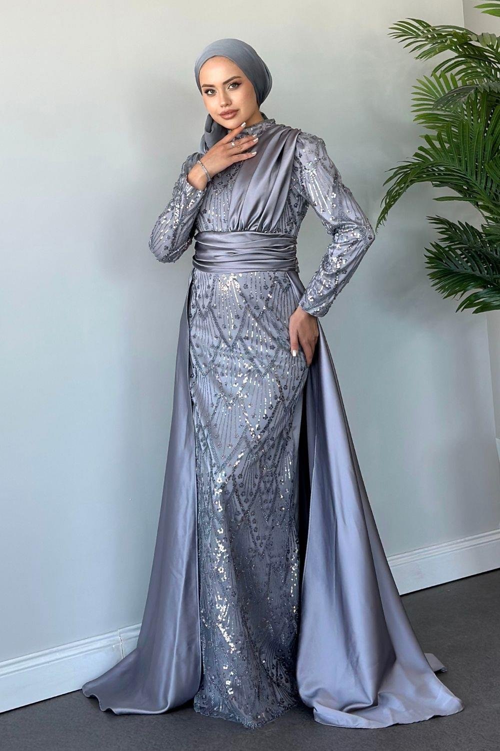 Güneş Abiye Gri 10003 