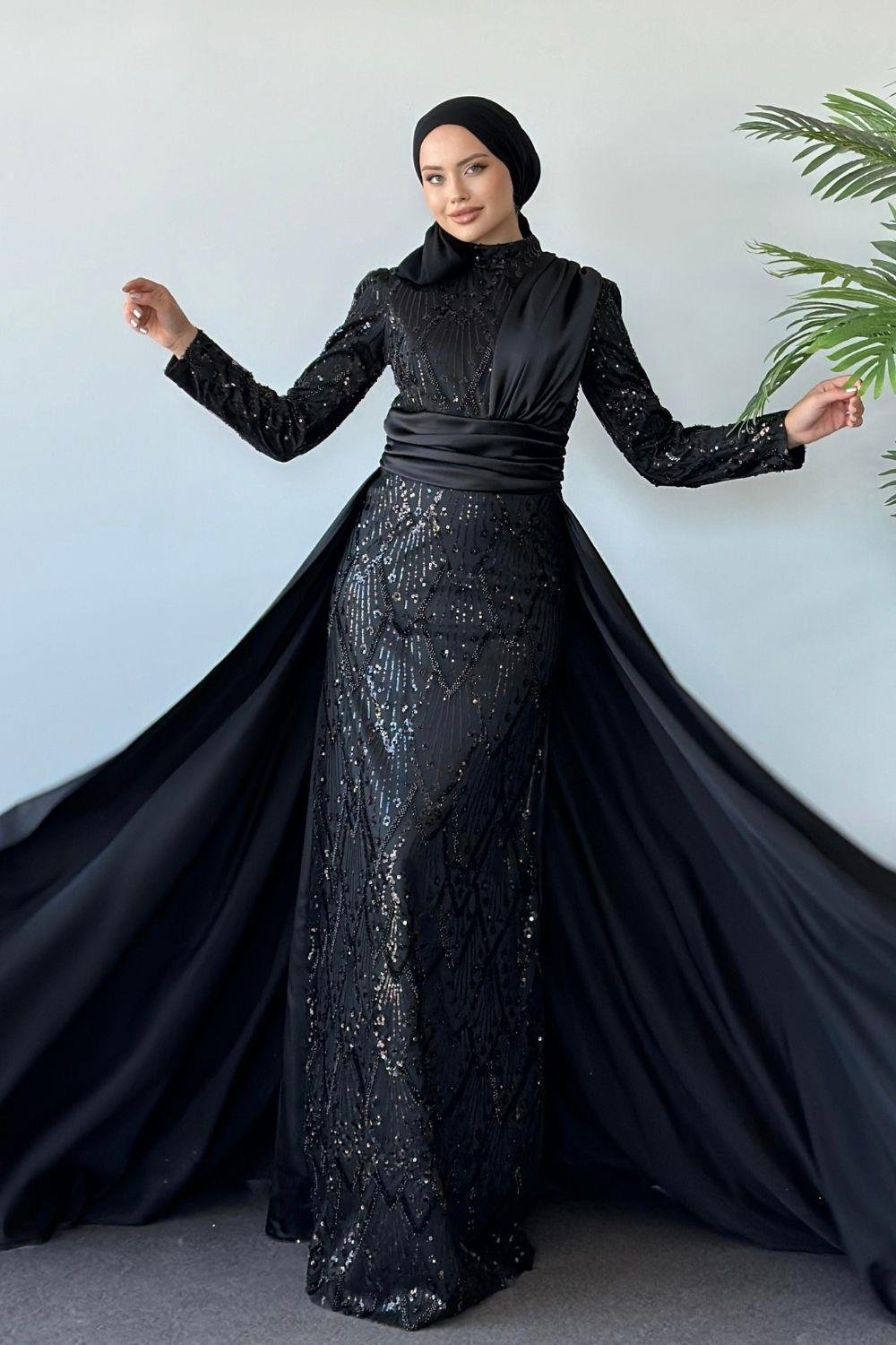 Güneş Abiye Siyah 10003 