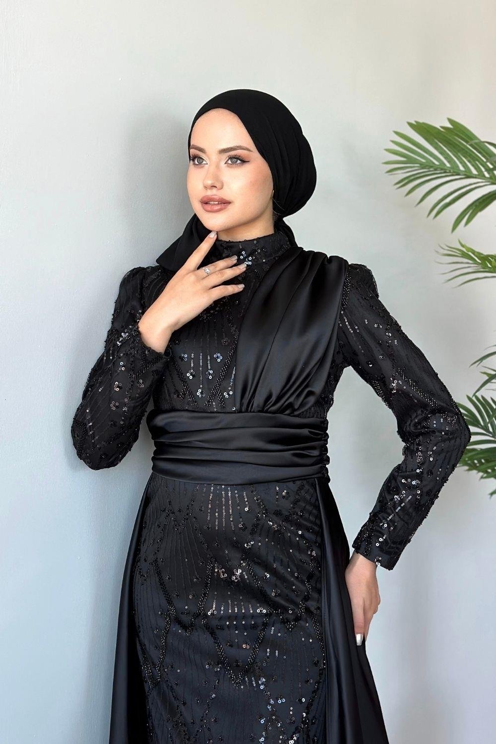 Güneş Abiye Siyah 10003 