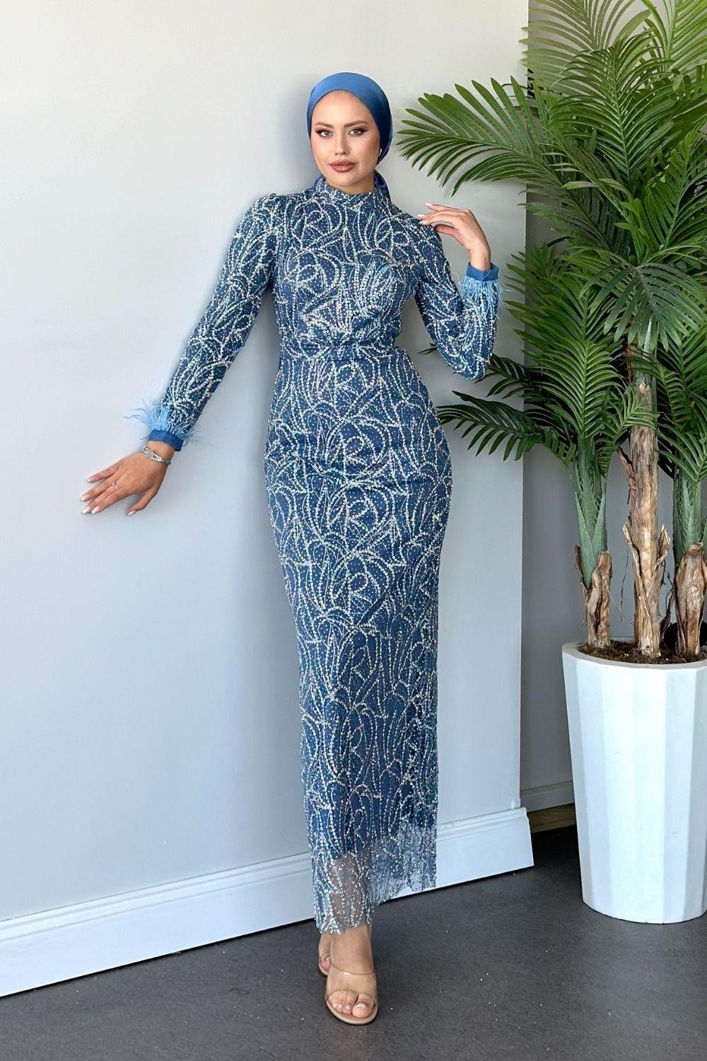 Ceylin Abiye İndigo 10005 