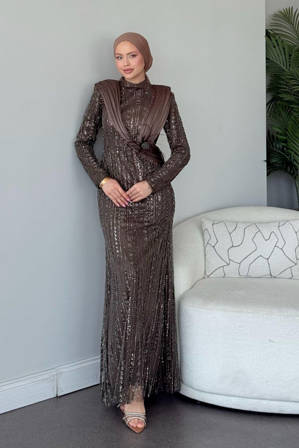 Botanica Tasarım Abiye Bakır 10026 