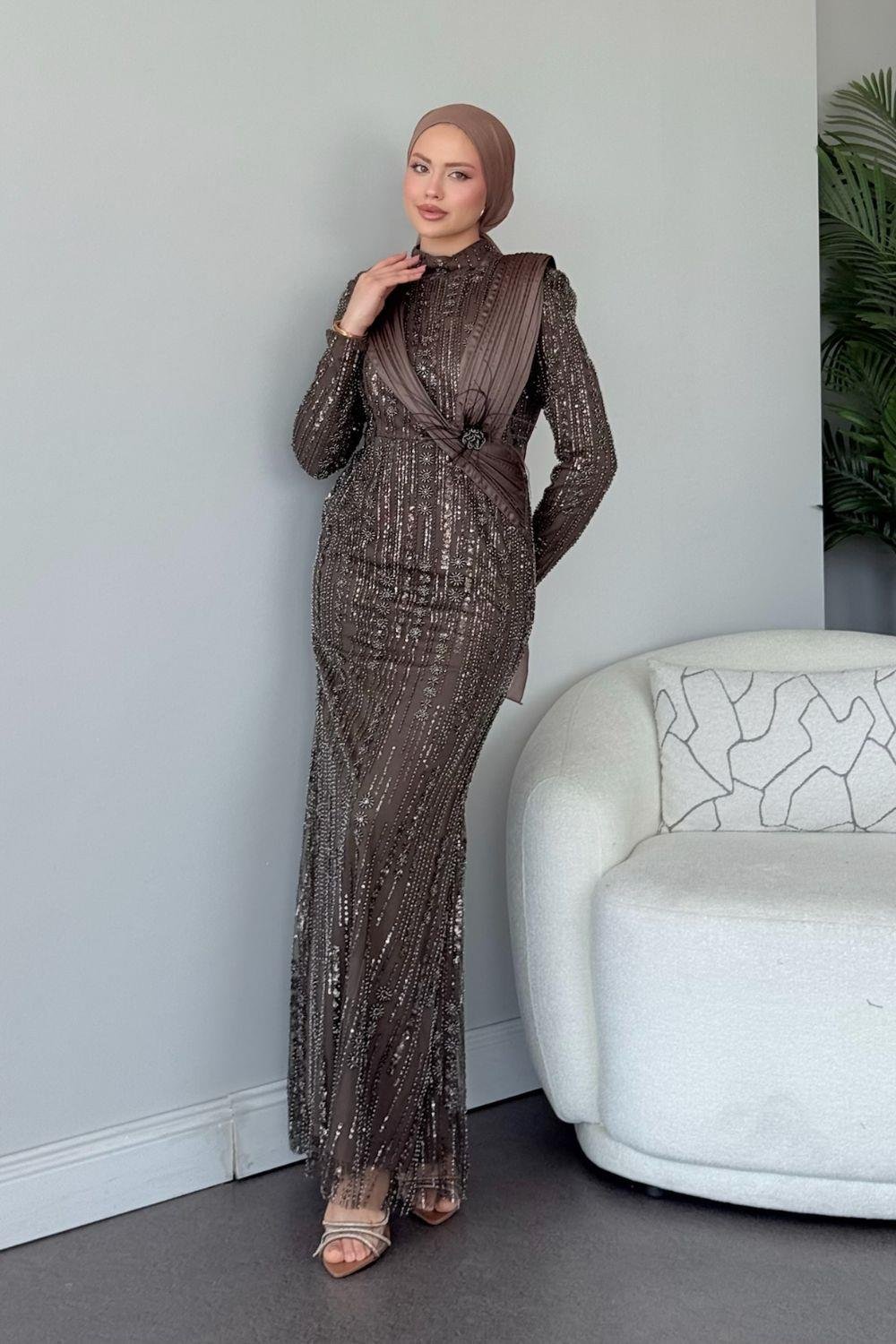 Botanica Tasarım Abiye Bakır 10026 