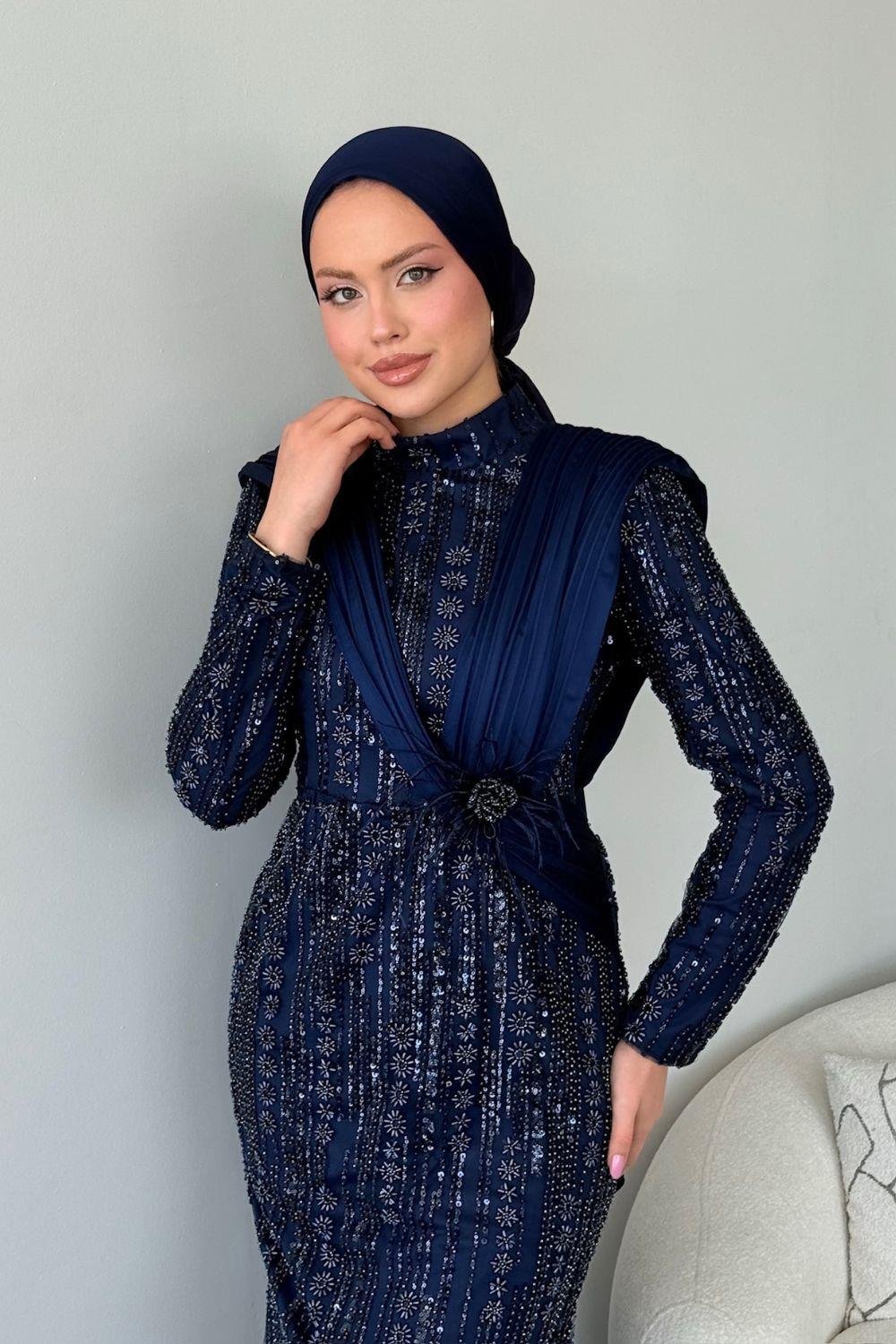 Botanica Tasarım Abiye Lacivert 10026 