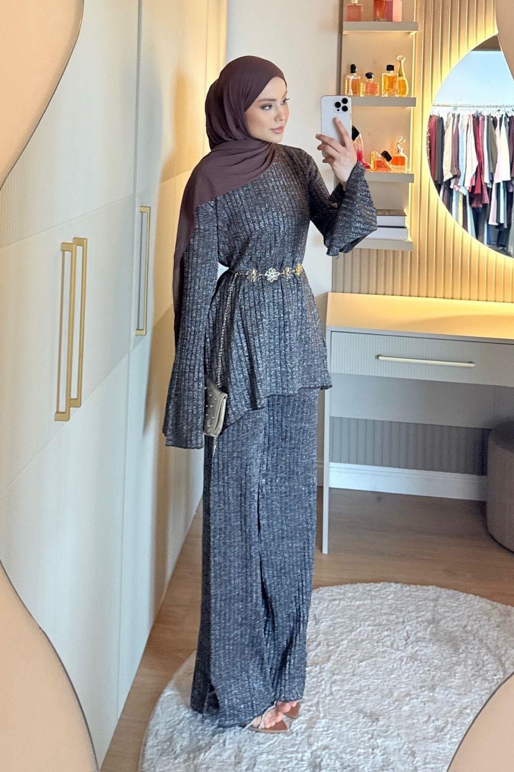 Kayla Simli Takım Kahverengi 10051 