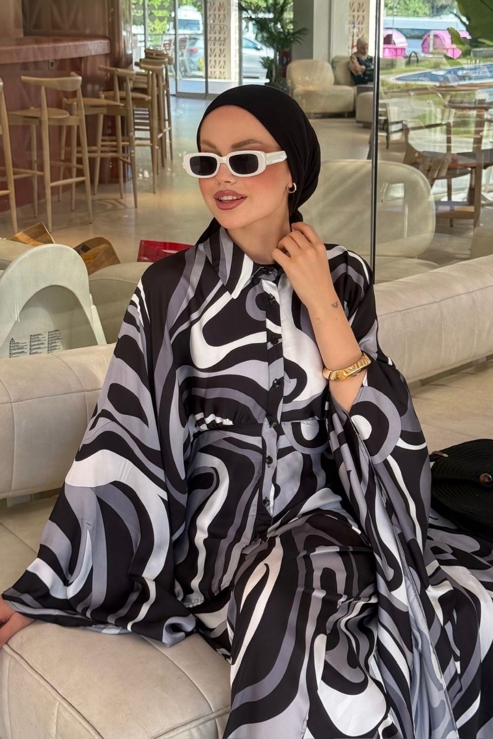 Candy Desenli Takım Siyah 10072 