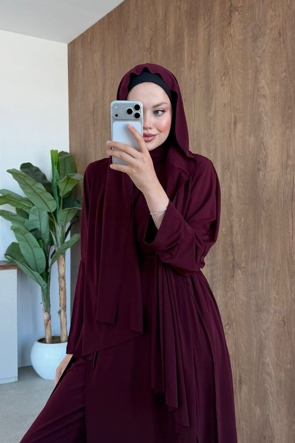 Çift Yırtmaçlı Takım Bordo 10077 