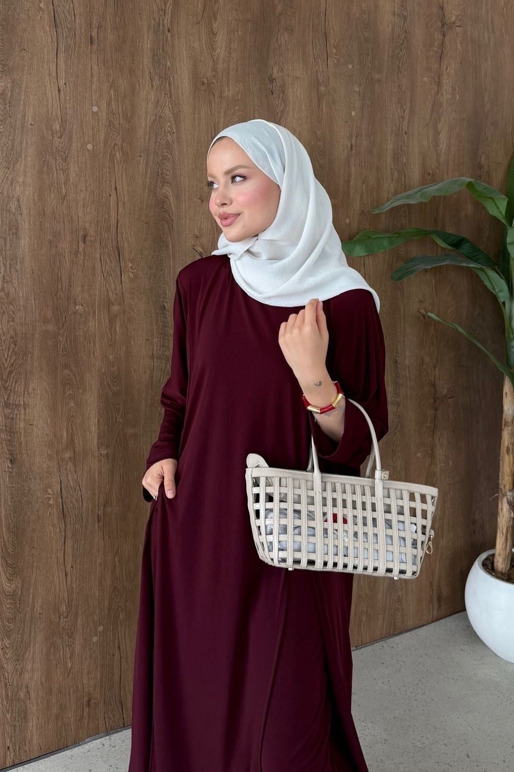Çift Yırtmaçlı Takım Bordo 10077 