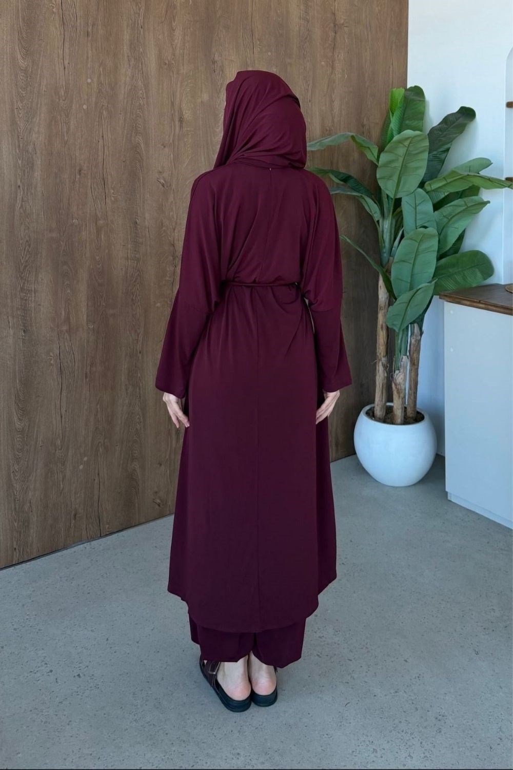 Çift Yırtmaçlı Takım Bordo 10077 