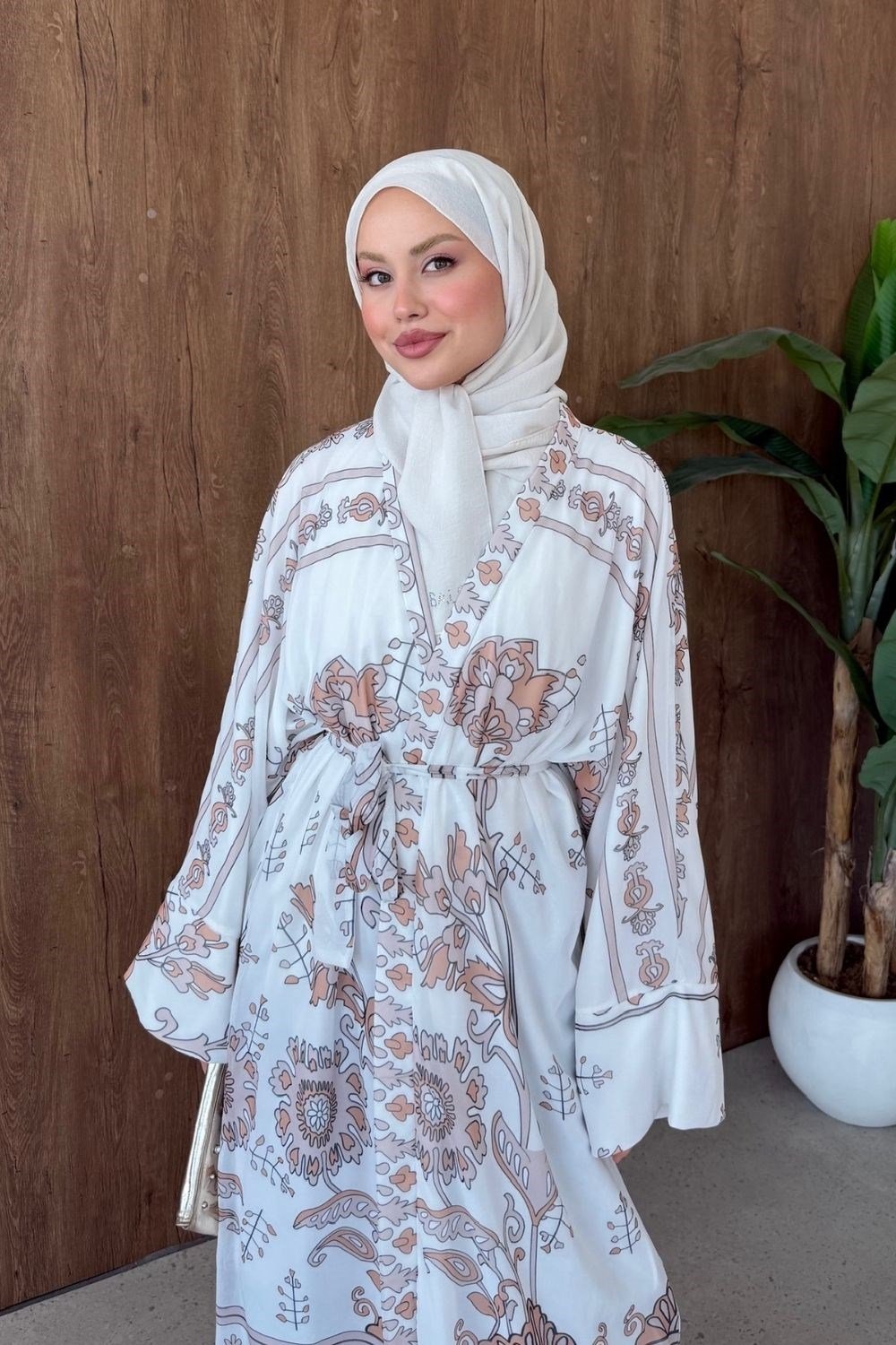 Bohem Esintili Kimono Hardal 10078 